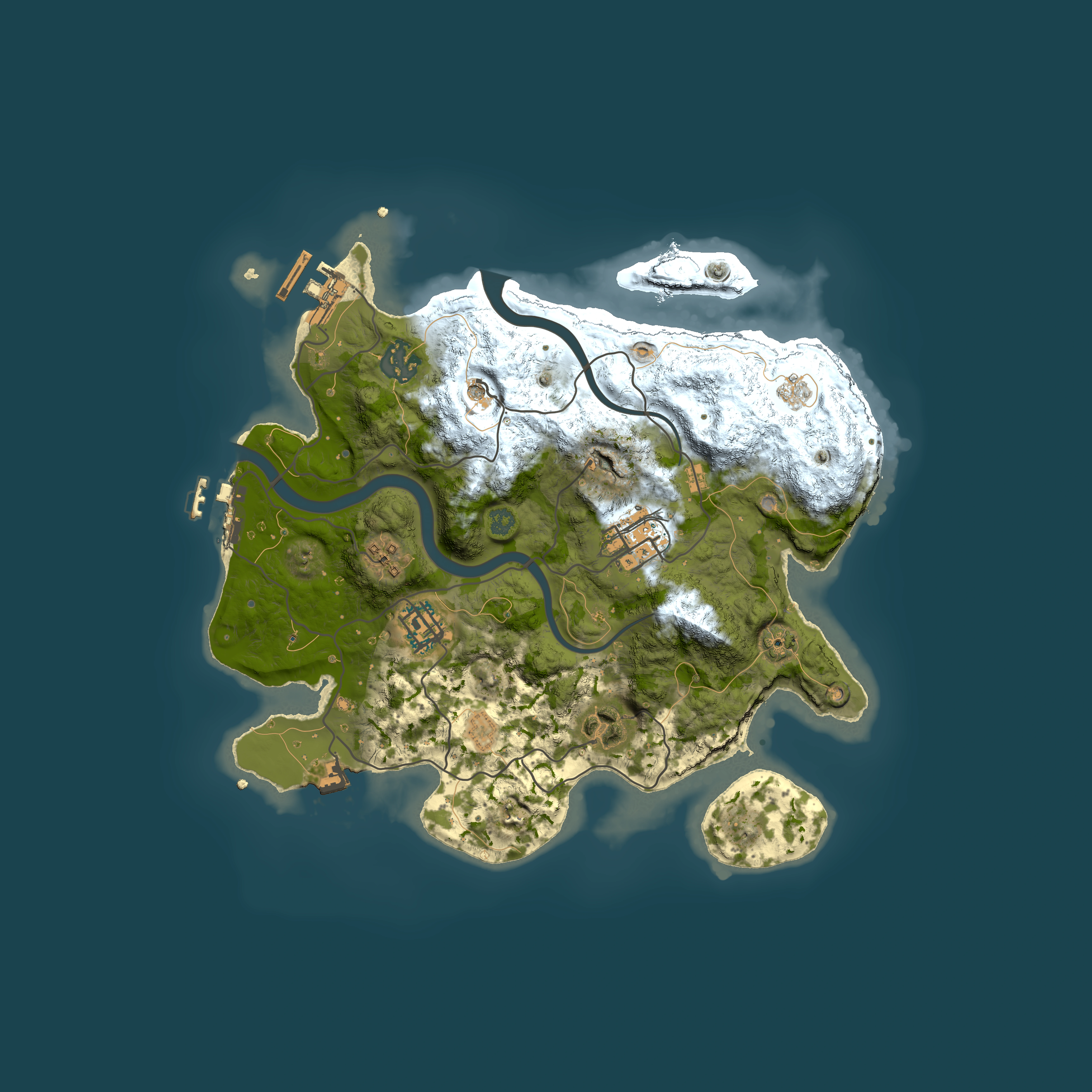 Full top-down render of Rust map seed 1895522086, 3000x3000m