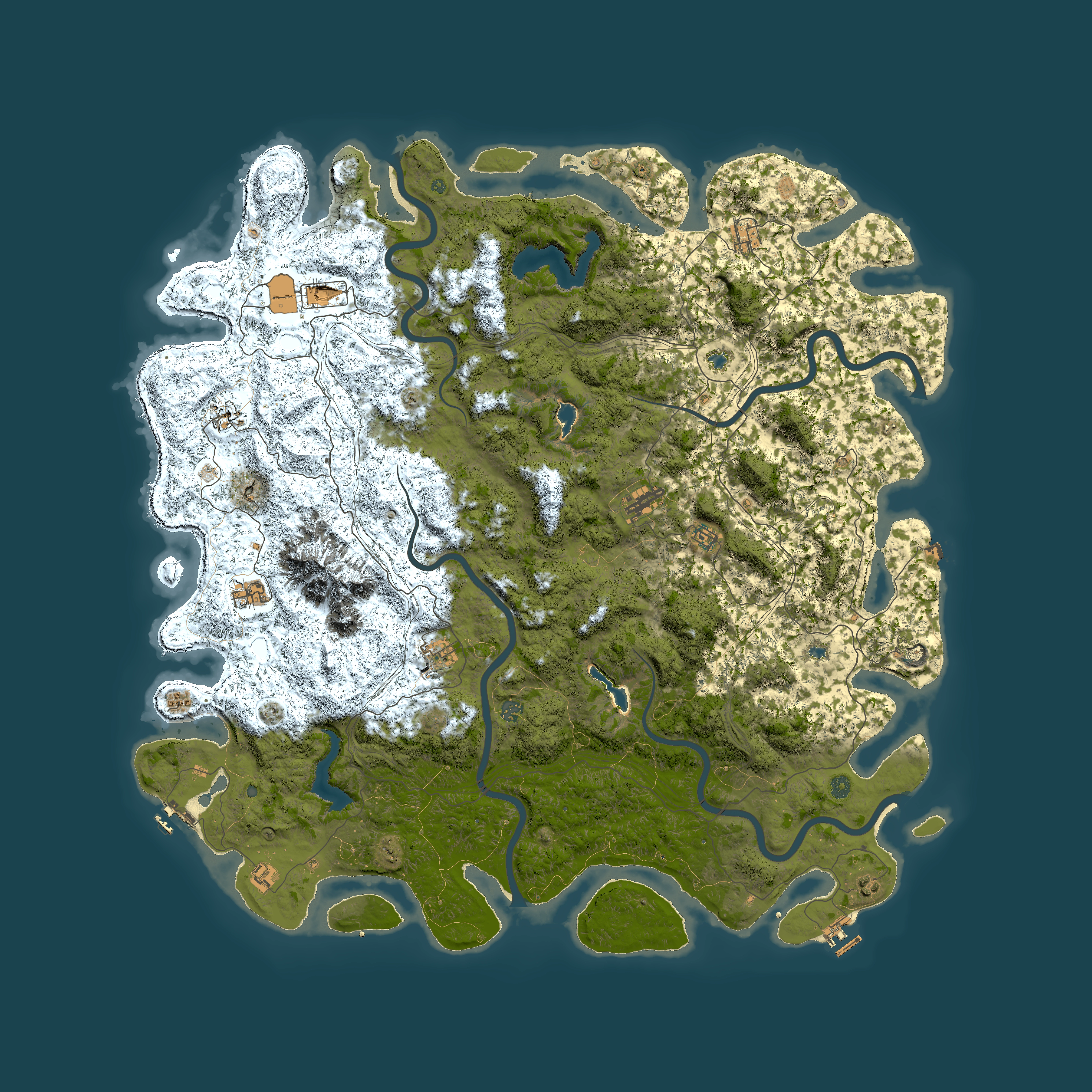 Full top-down render of Rust map seed 810014949, 6000x6000m