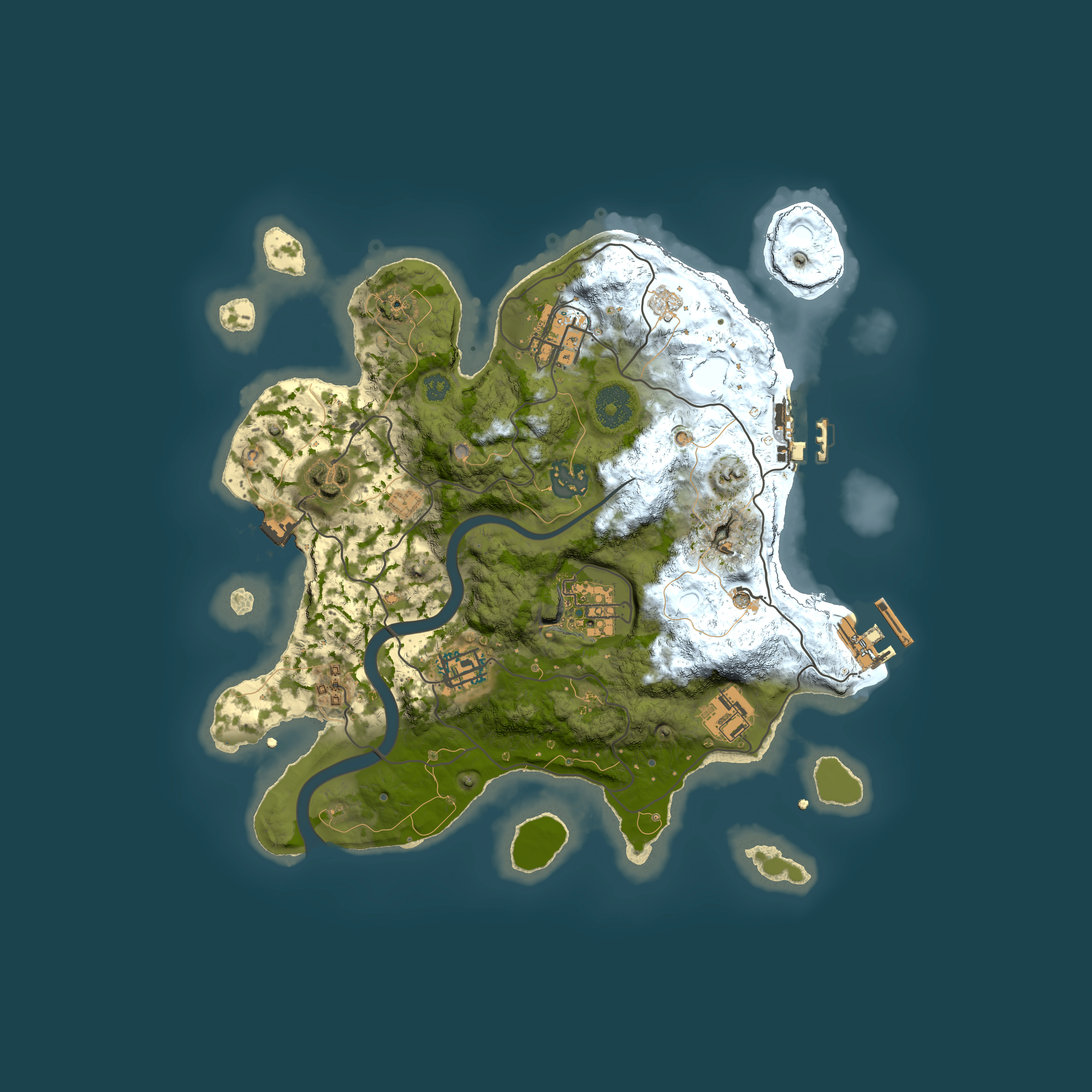Full top-down render of Rust map seed 1812093720, 3000x3000m