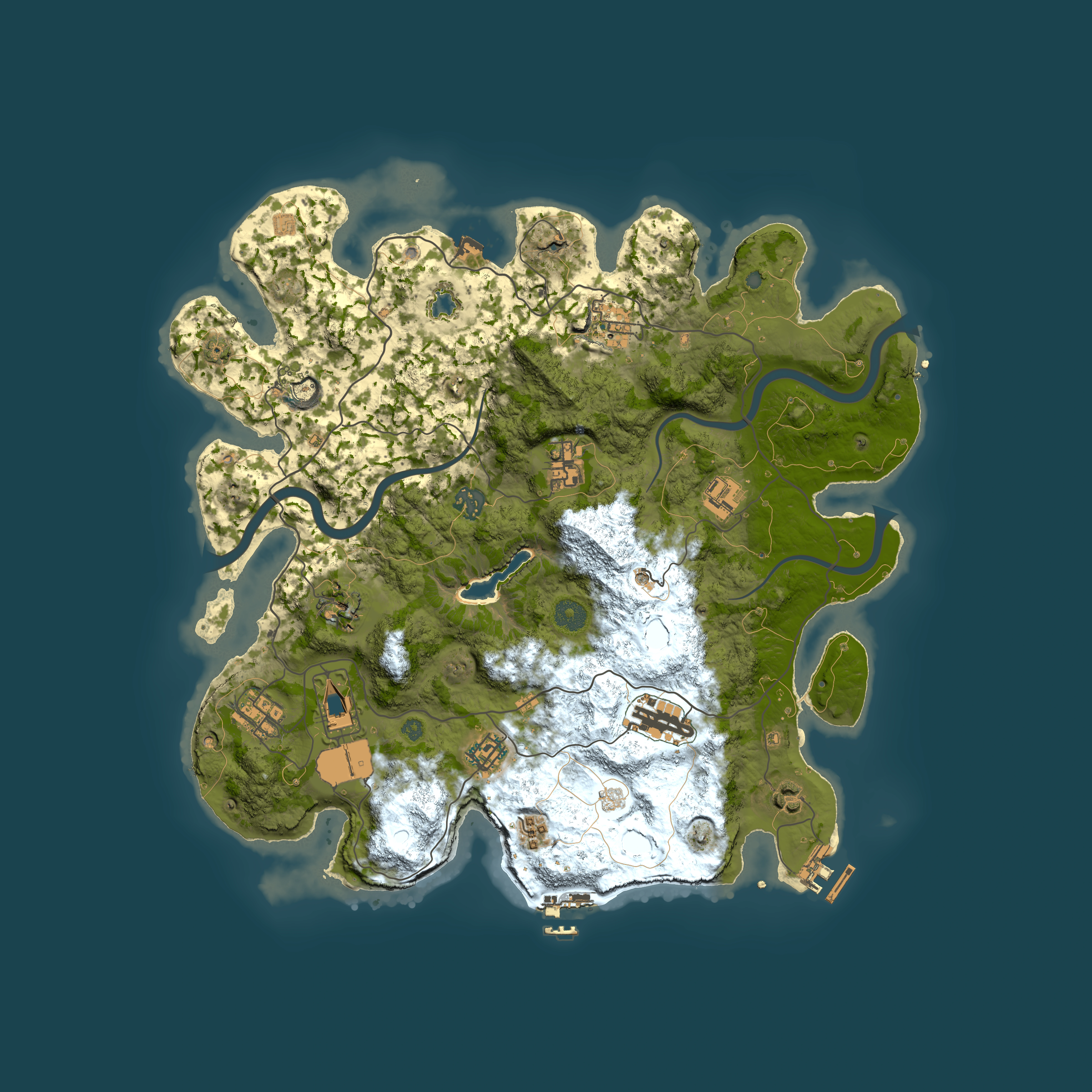 Full top-down render of Rust map seed 1133766999, 4000x4000m