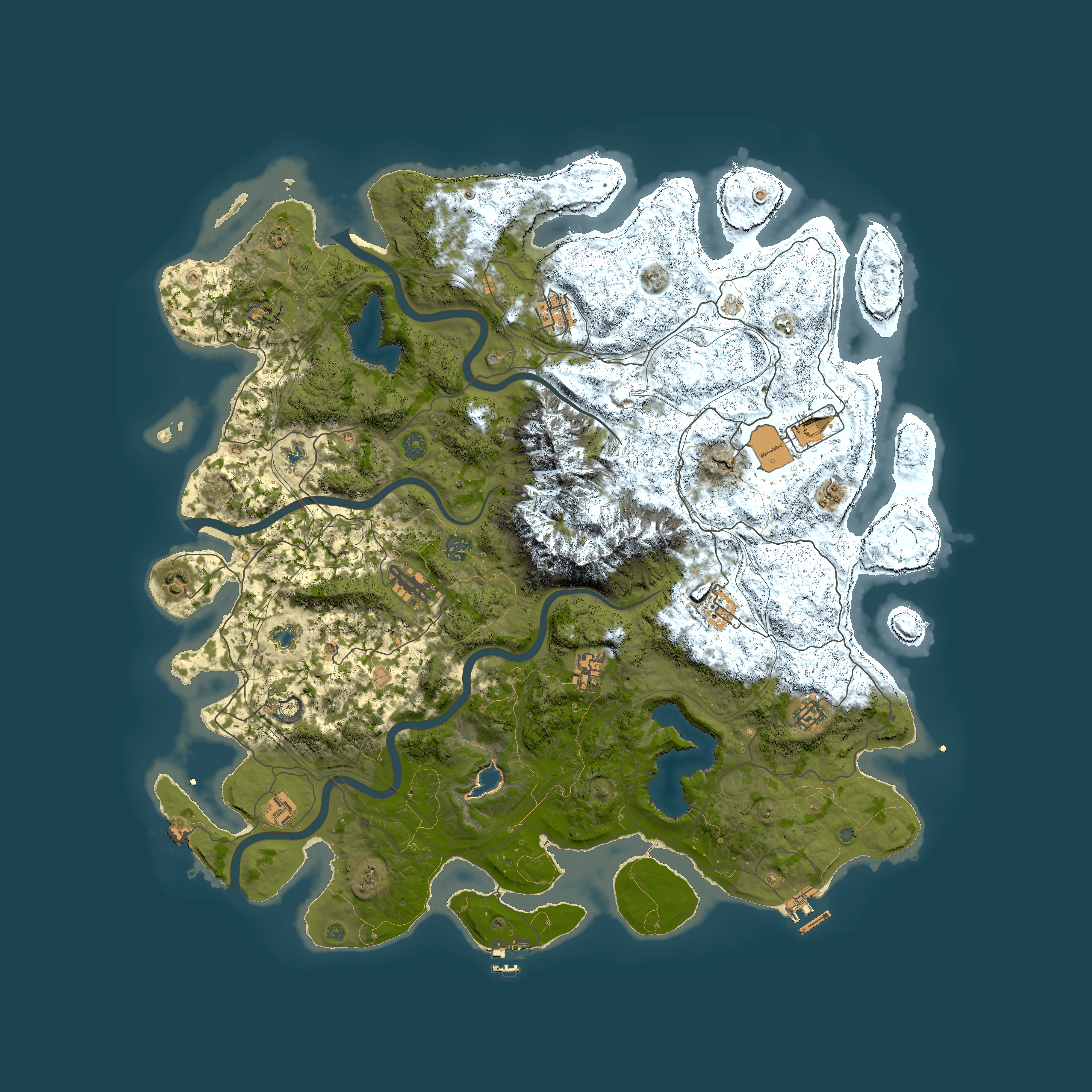 Full top-down render of Rust map seed 1986417103, 5000x5000m
