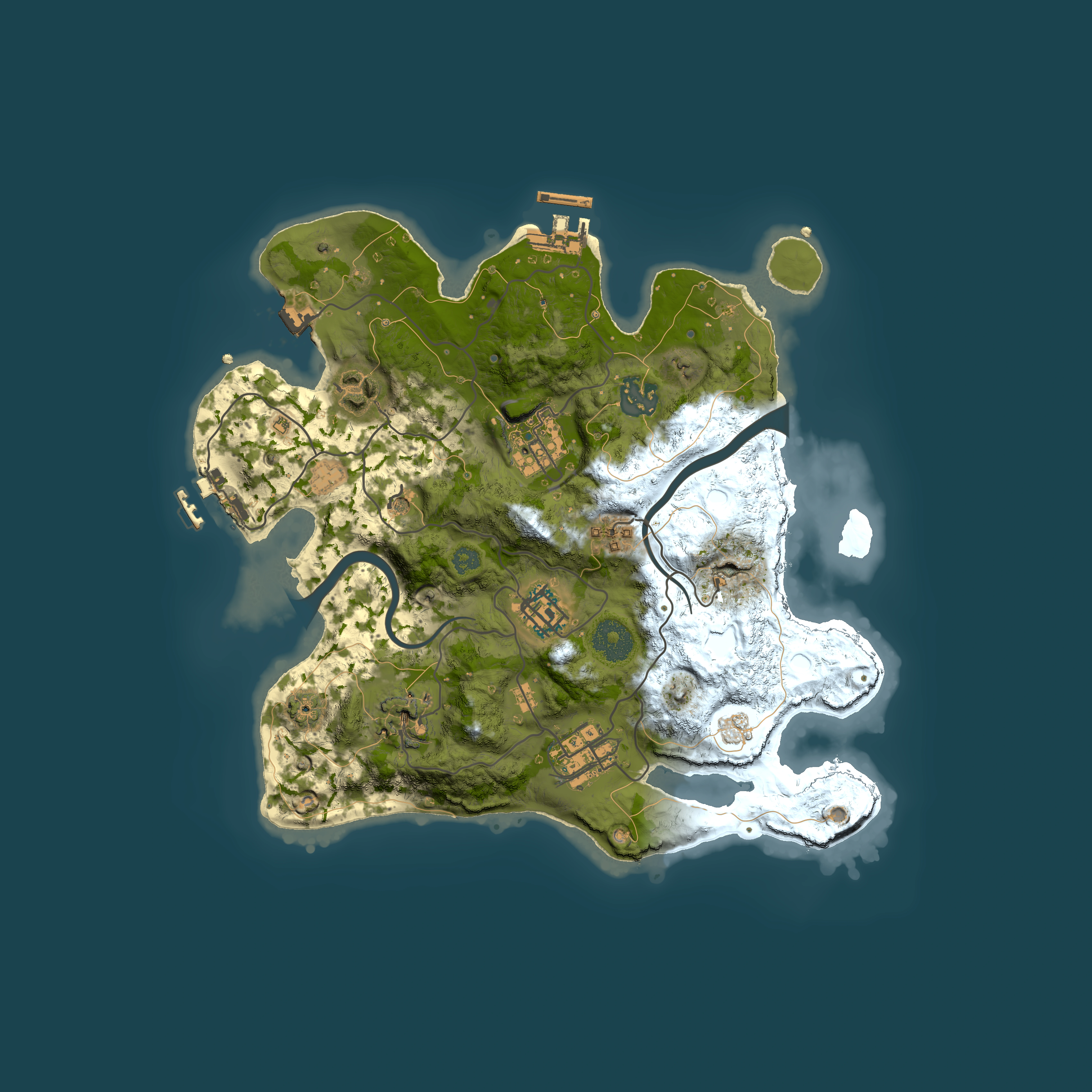 Full top-down render of Rust map seed 1956468343, 3000x3000m