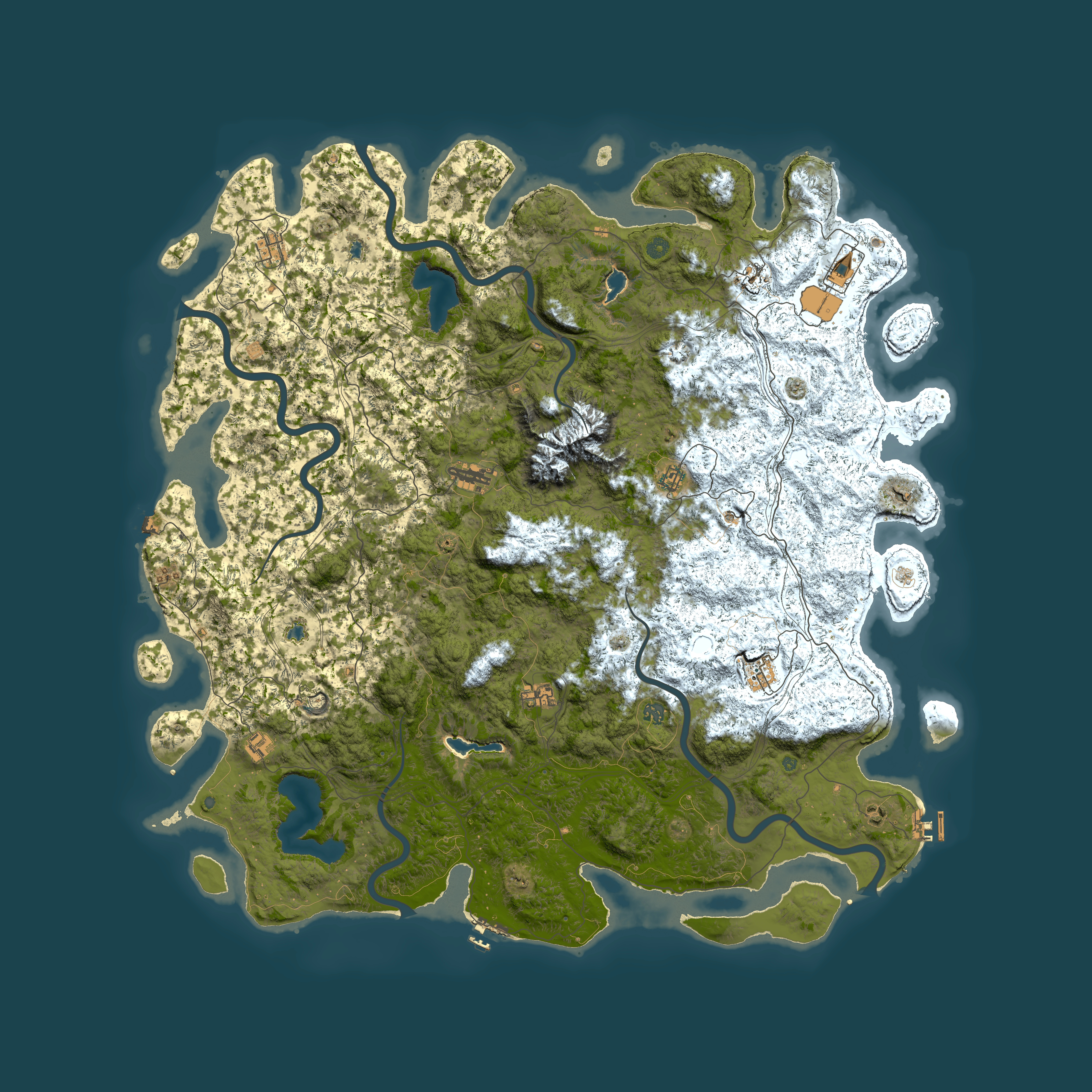 Full top-down render of Rust map seed 1282010581, 6000x6000m