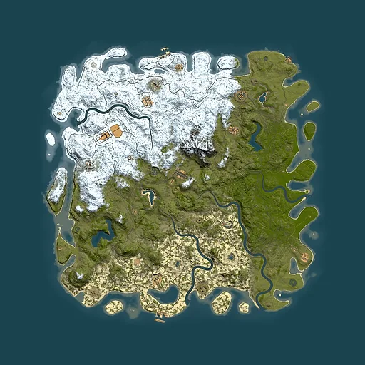 Rust map seed 139719071, 6000x6000m top-down preview