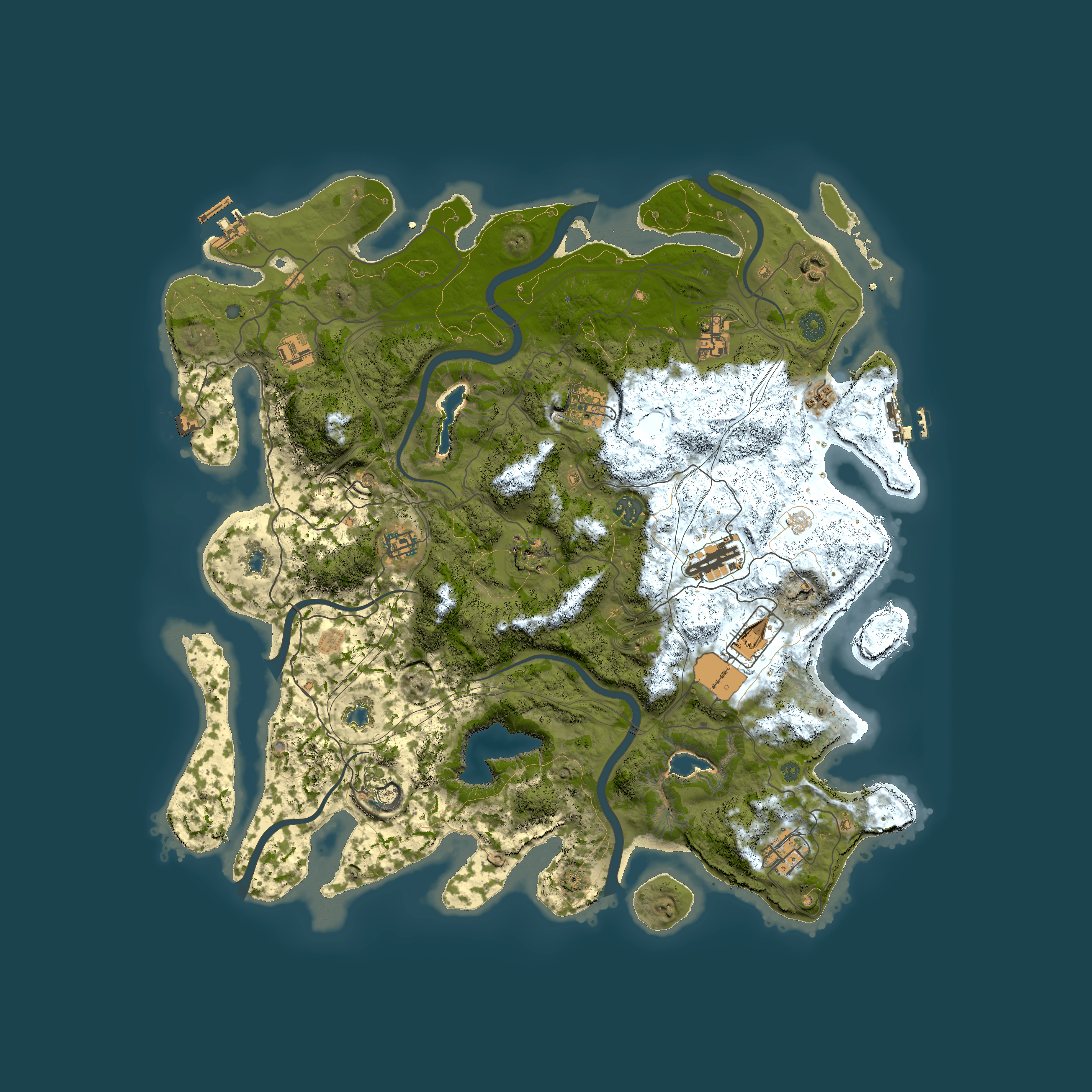 Full top-down render of Rust map seed 1342777973, 4500x4500m