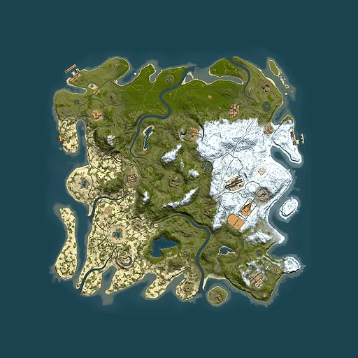 Rust map seed 1342777973, 4500x4500m top-down preview