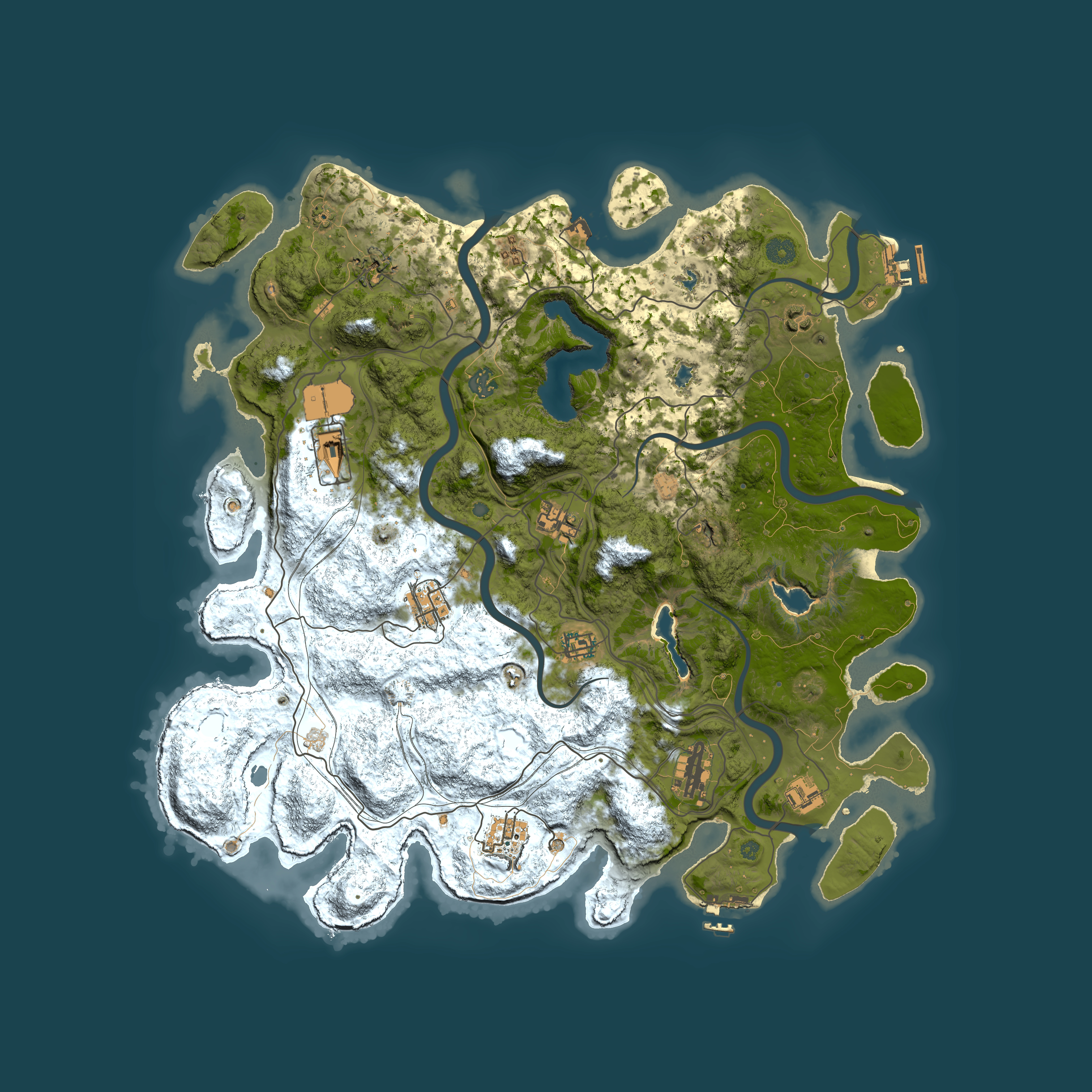 Full top-down render of Rust map seed 477240876, 4500x4500m