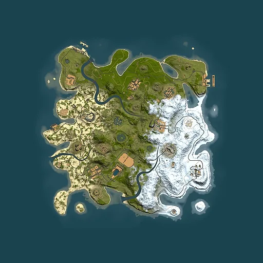 Rust map seed 85583643, 3500x3500m top-down preview