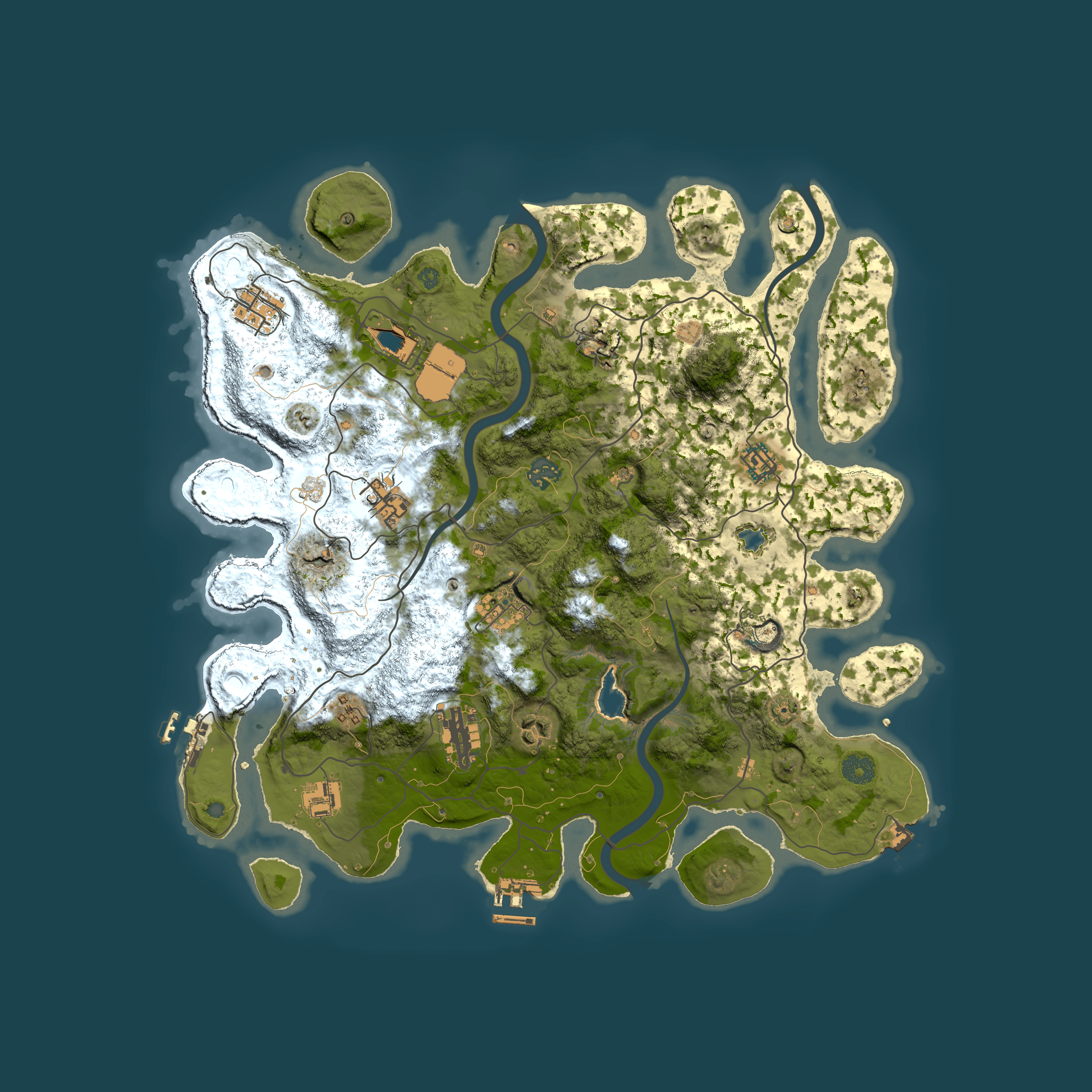 Full top-down render of Rust map seed 709452087, 4000x4000m
