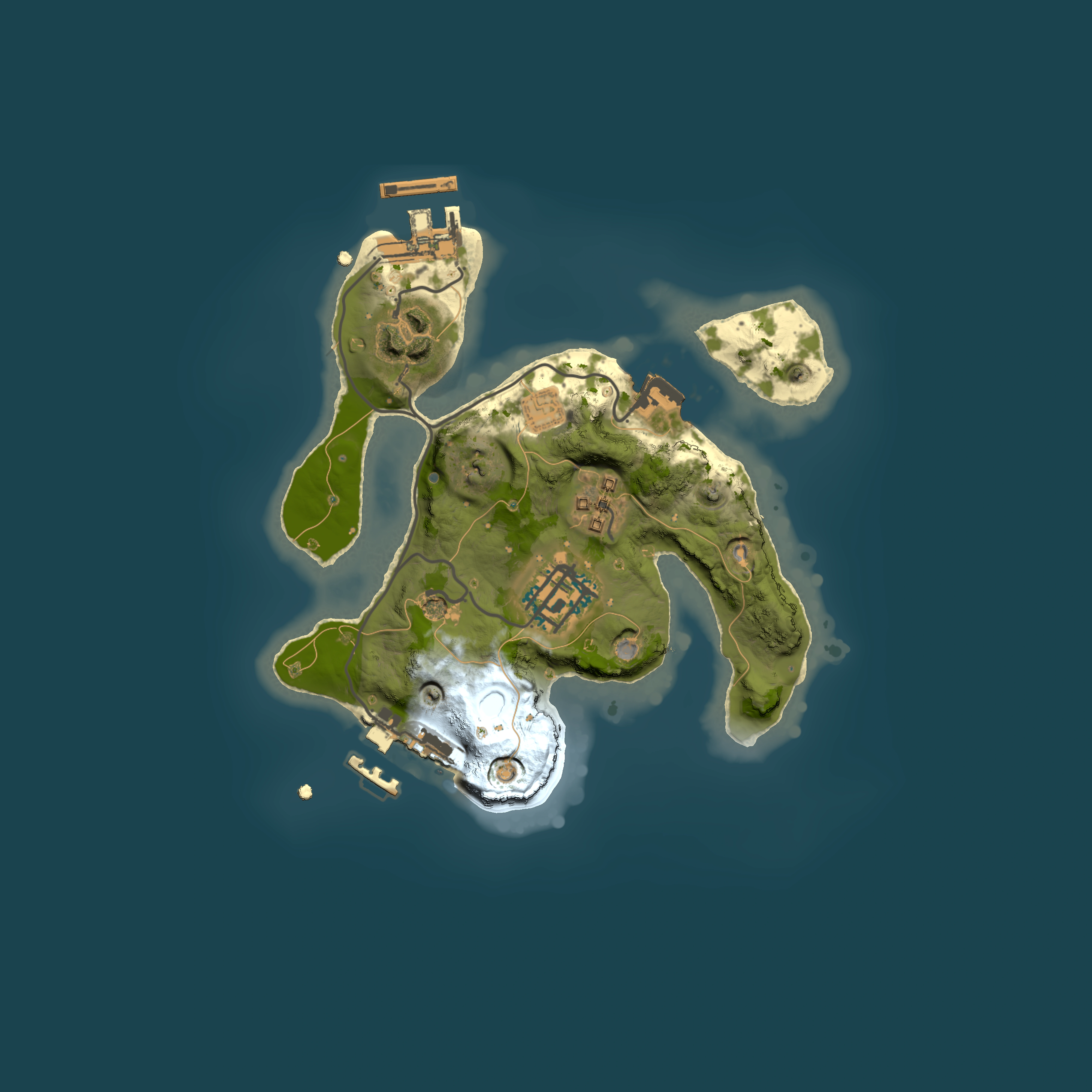 Full top-down render of Rust map seed 663104996, 2000x2000m