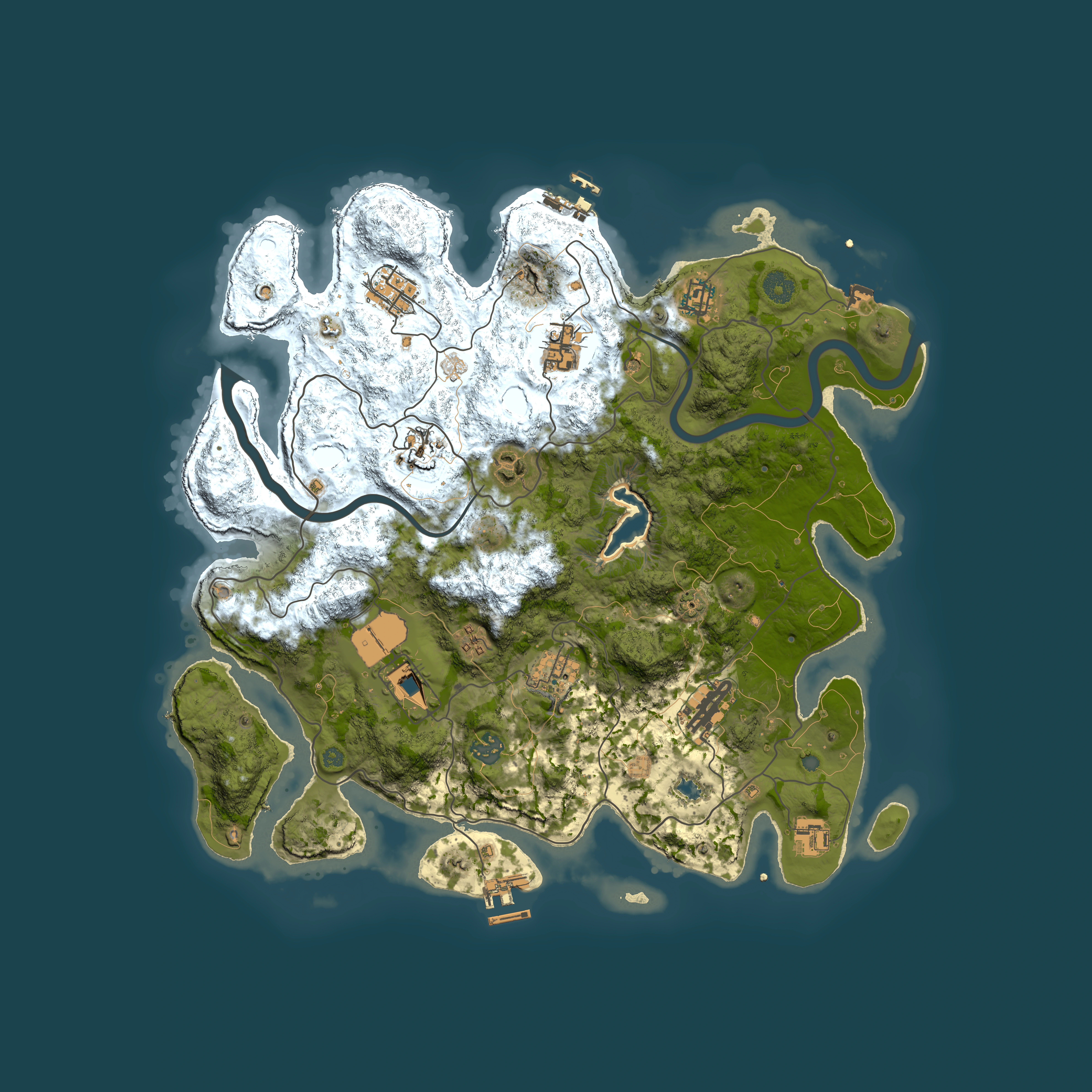 Full top-down render of Rust map seed 940248411, 4000x4000m