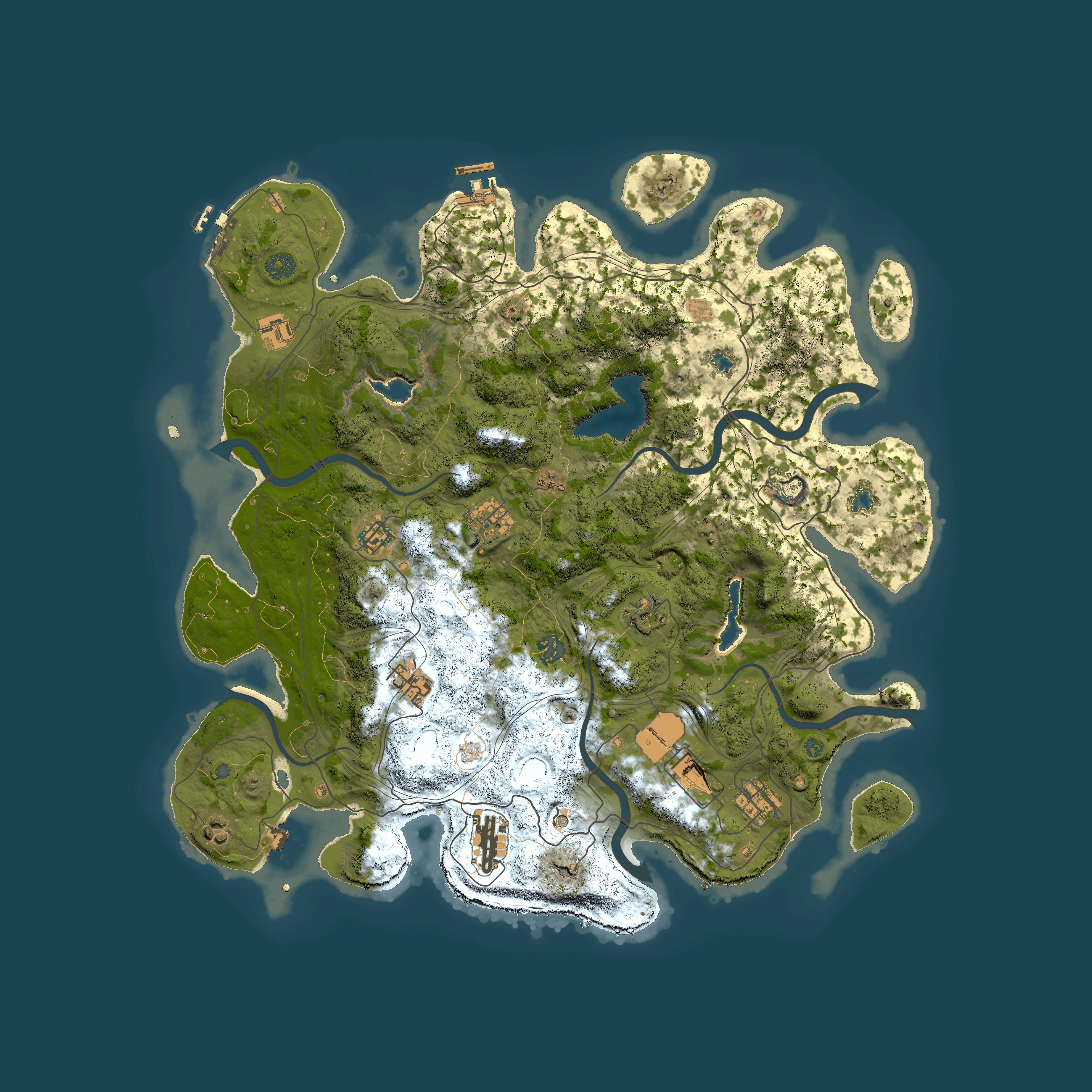 Full top-down render of Rust map seed 1815420656, 4500x4500m