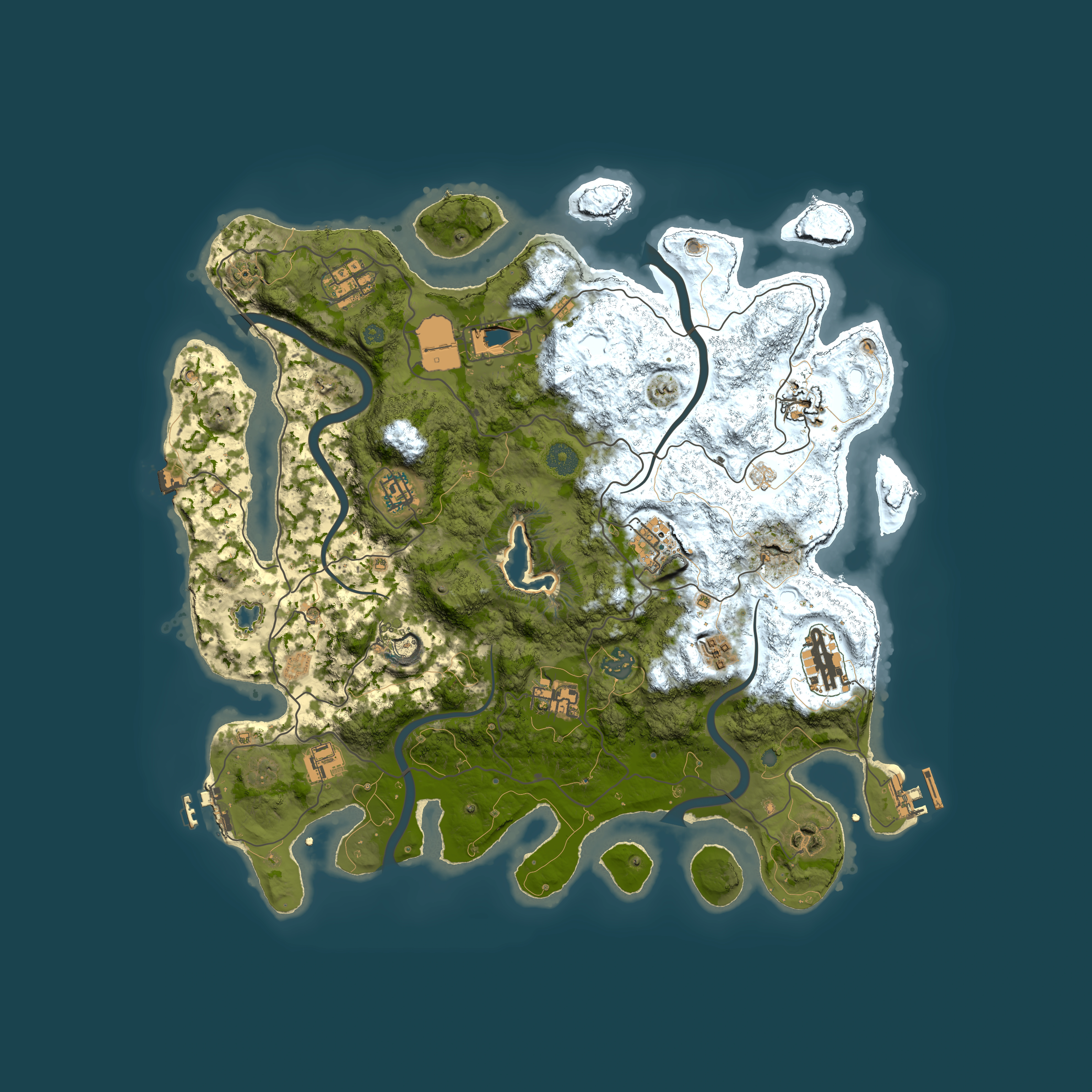 Full top-down render of Rust map seed 1248886242, 4000x4000m