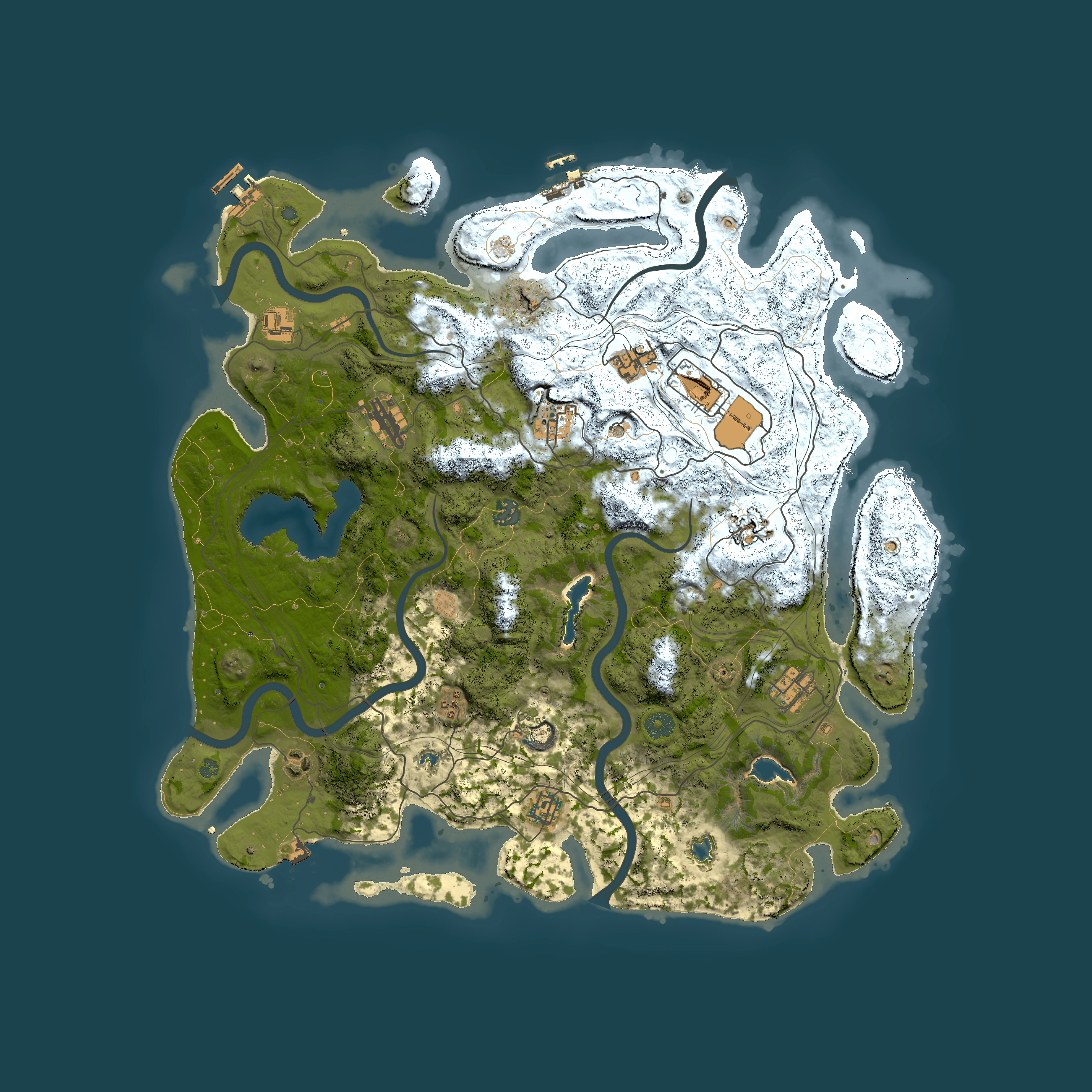 Full top-down render of Rust map seed 1601806646, 4500x4500m