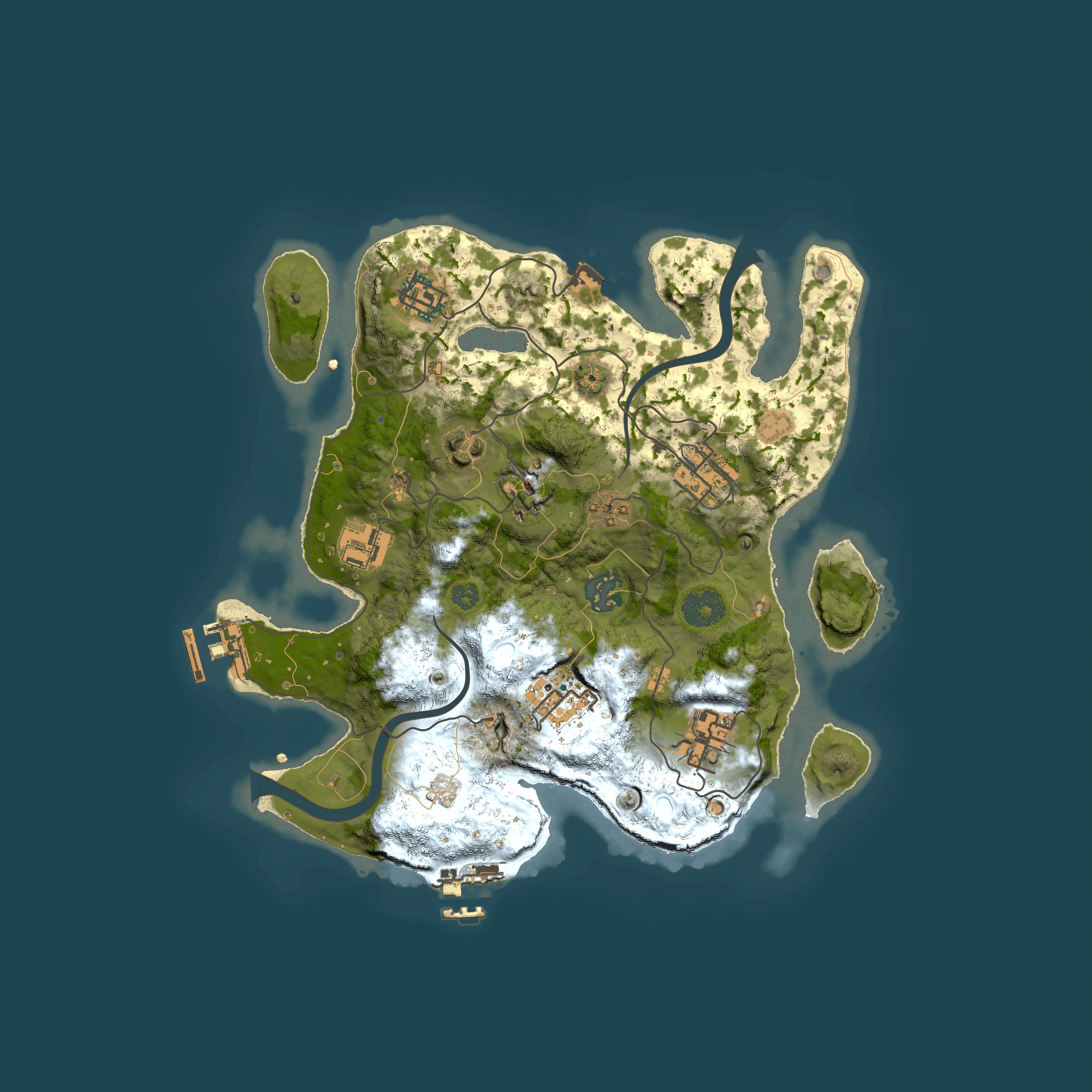Full top-down render of Rust map seed 761248522, 3000x3000m