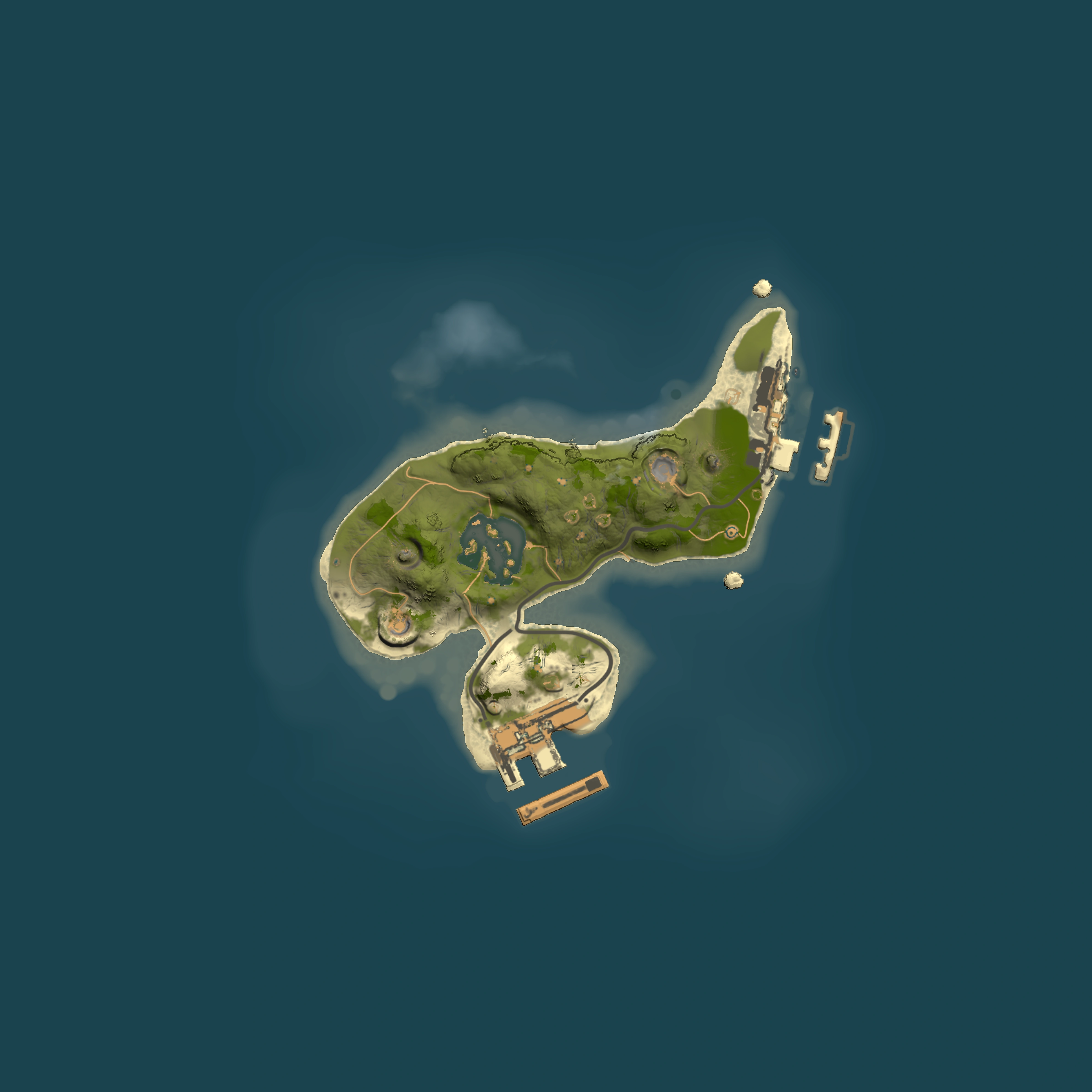 Full top-down render of Rust map seed 15032709, 1500x1500m