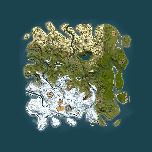 Rust map seed 857925574, 4500x4500m top-down preview