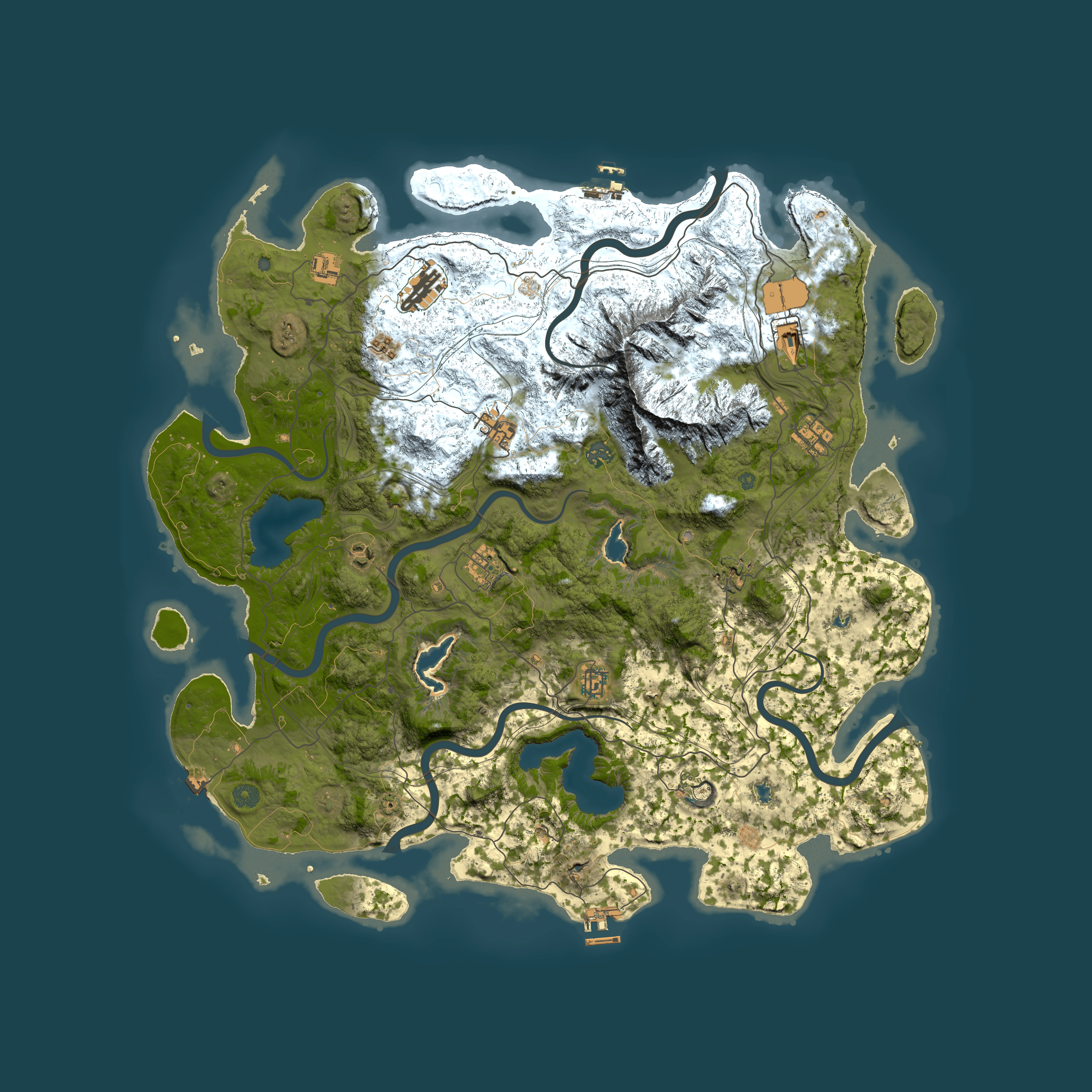 Full top-down render of Rust map seed 2072751500, 5000x5000m