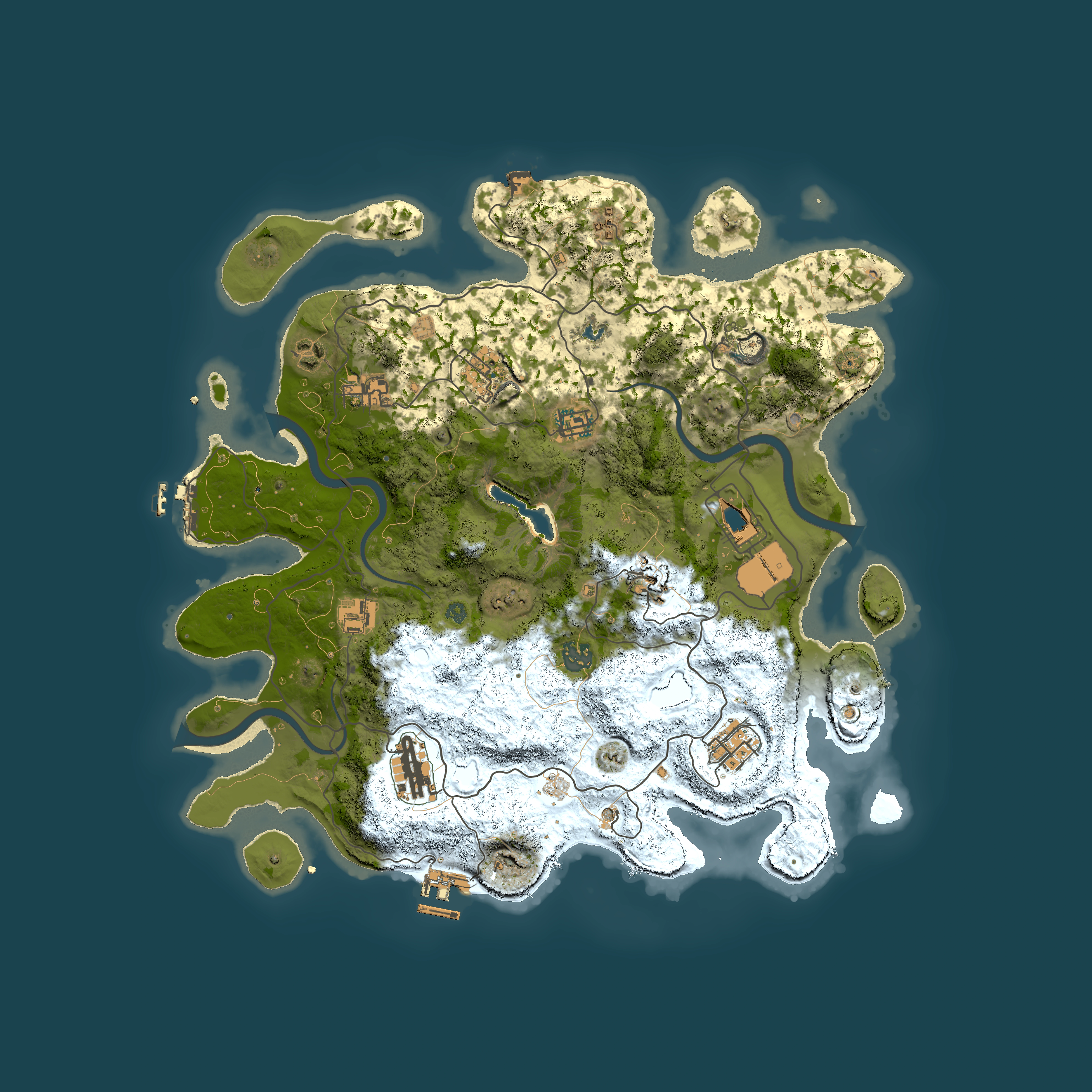 Full top-down render of Rust map seed 1143879558, 4000x4000m