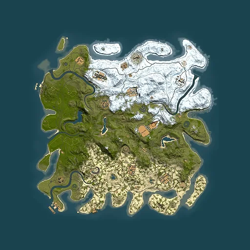 Rust map seed 962433825, 4500x4500m top-down preview