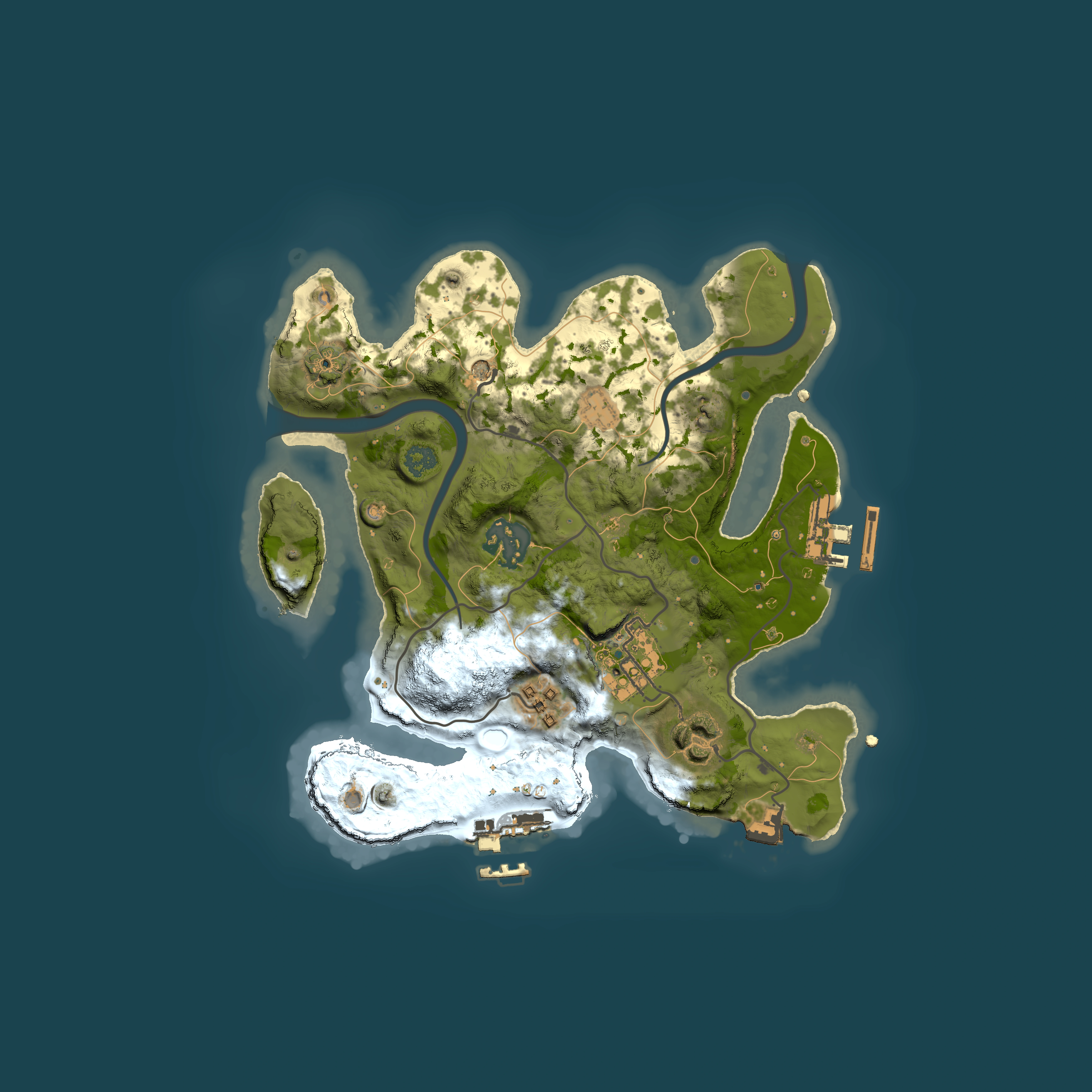 Full top-down render of Rust map seed 1212929064, 2500x2500m