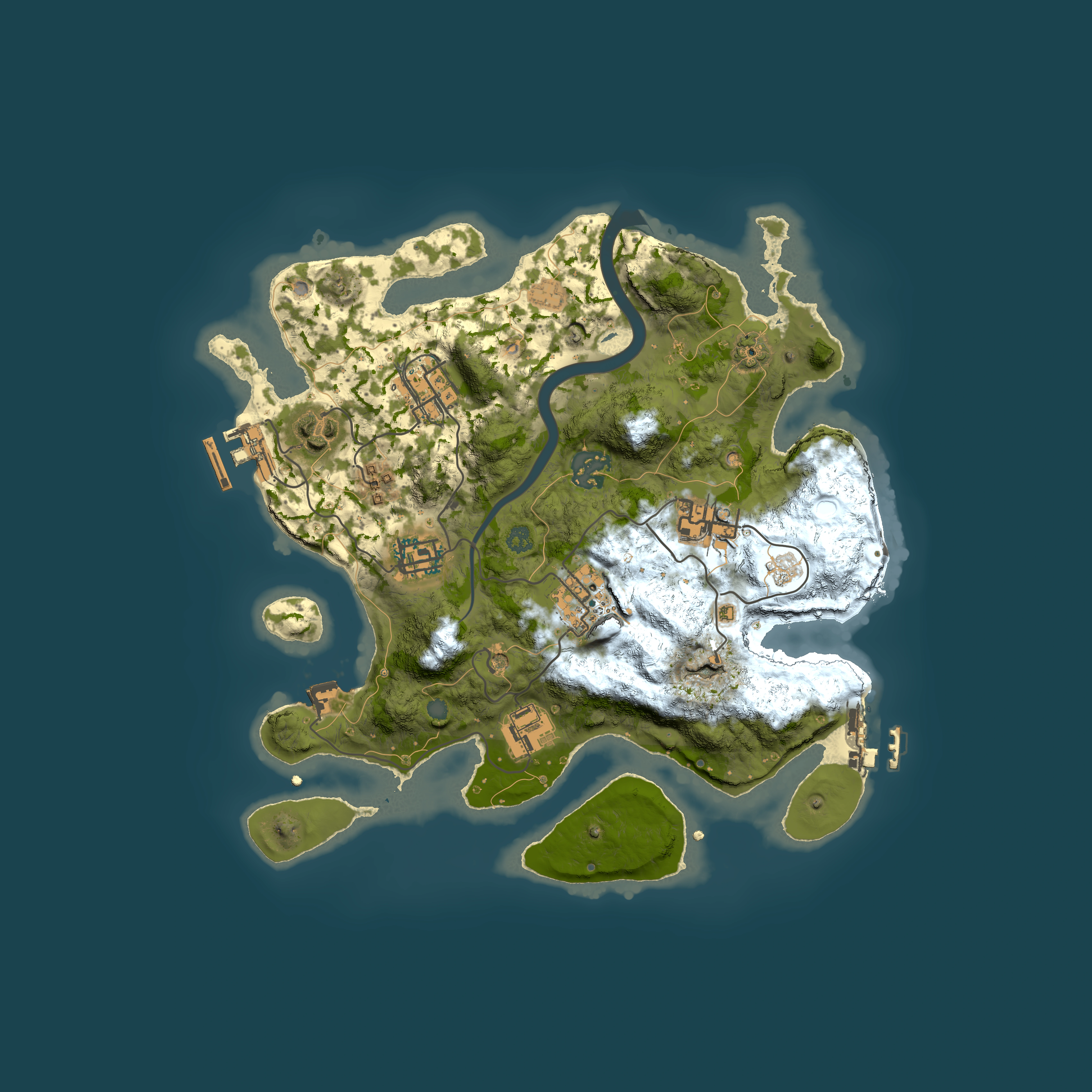 Full top-down render of Rust map seed 556545602, 3000x3000m