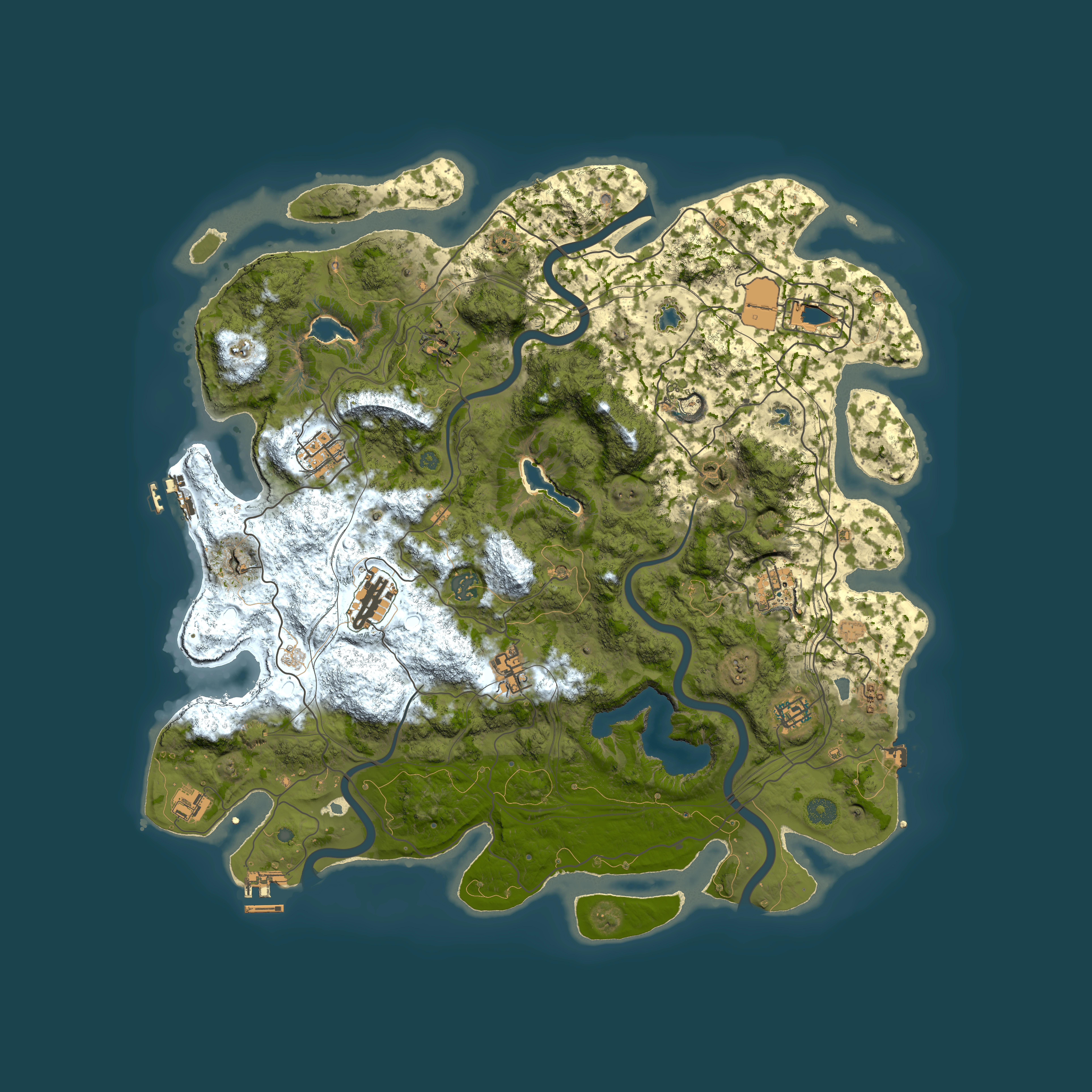 Full top-down render of Rust map seed 1301543651, 4500x4500m