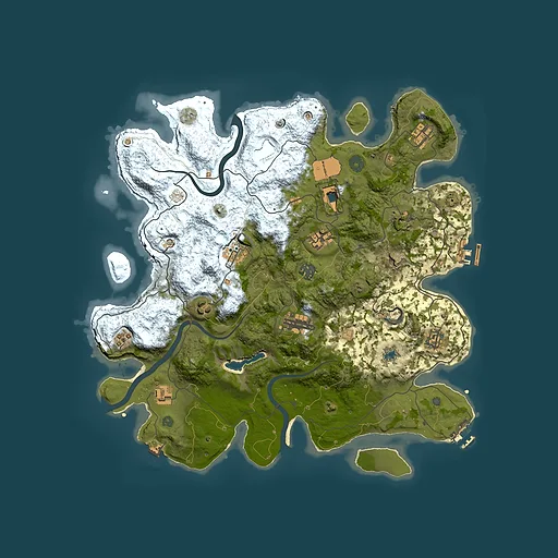 Rust map seed 1750378933, 4000x4000m top-down preview