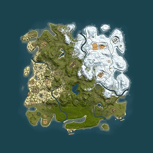 Rust map seed 1284223542, 4500x4500m top-down preview