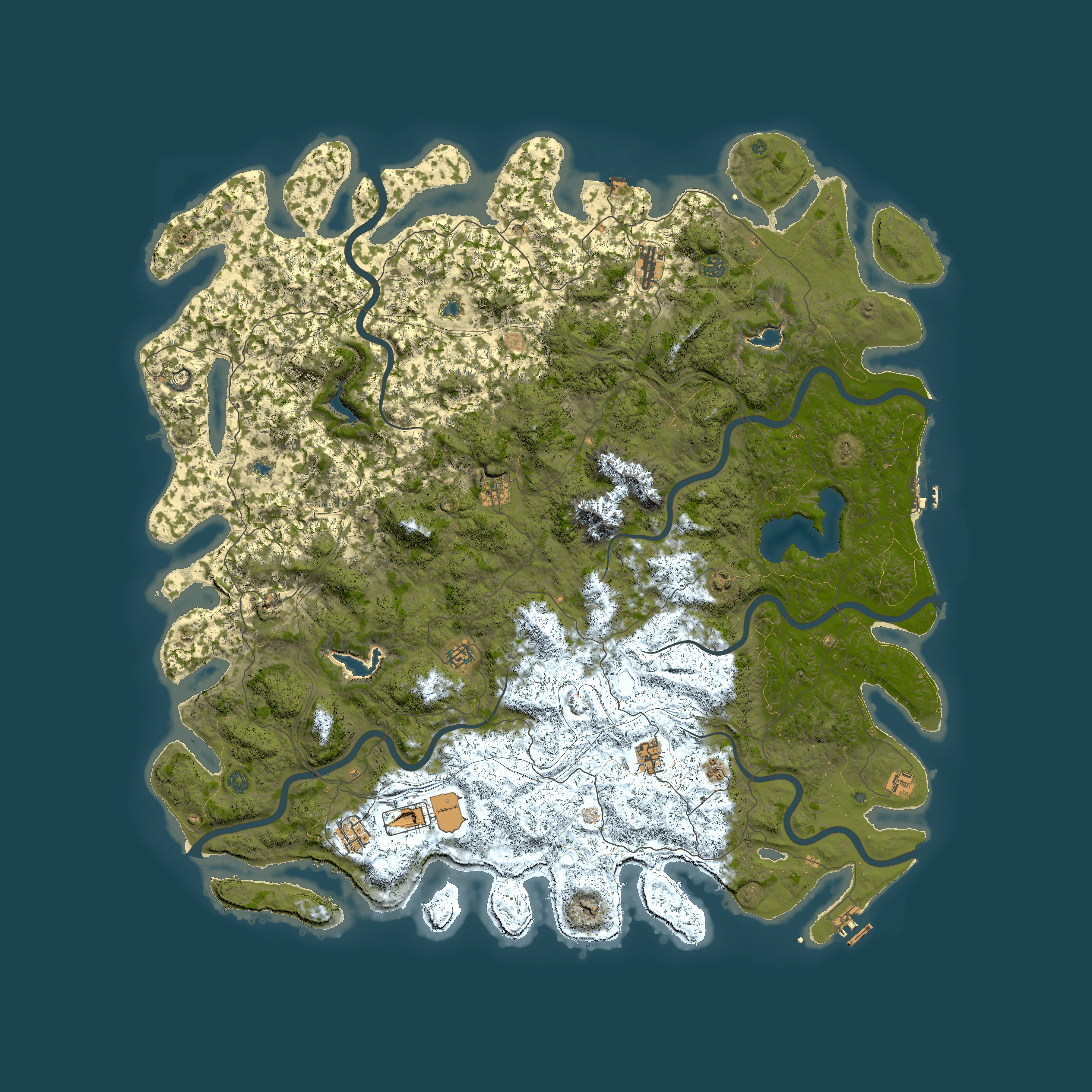 Full top-down render of Rust map seed 4333314, 6000x6000m