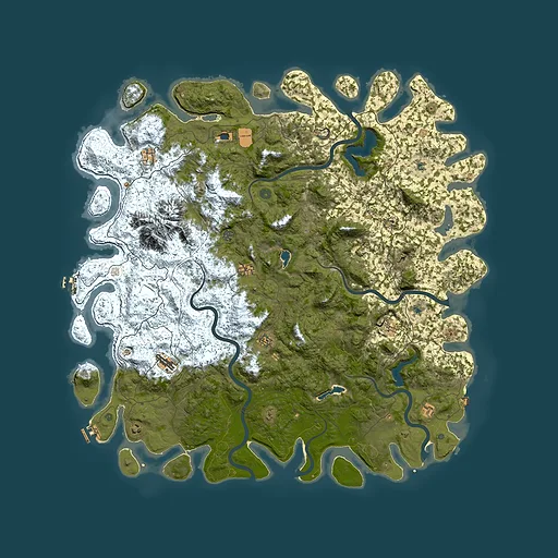 Rust map seed 245192206, 6000x6000m top-down preview