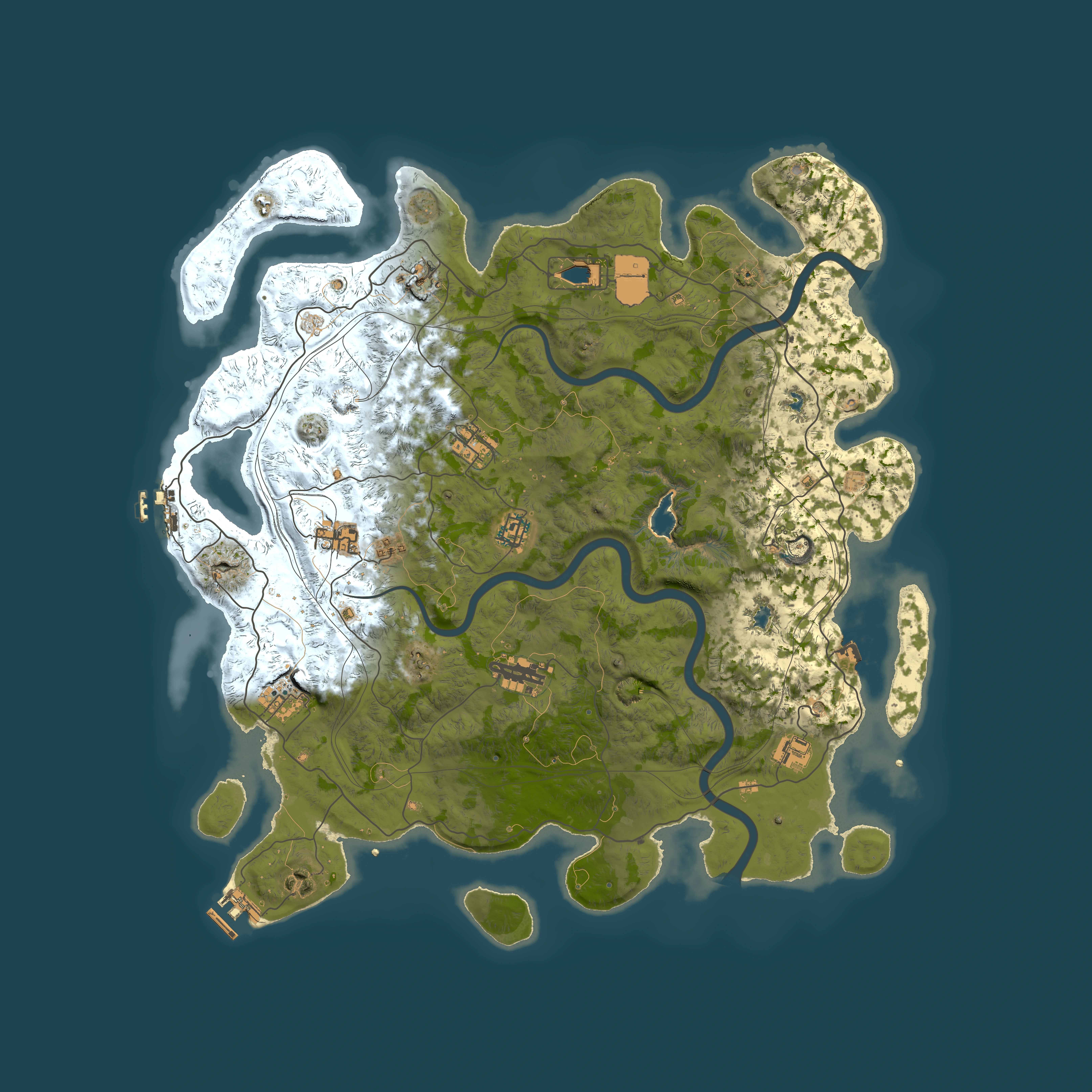 Full top-down render of Rust map seed 1337, 4500x4500m