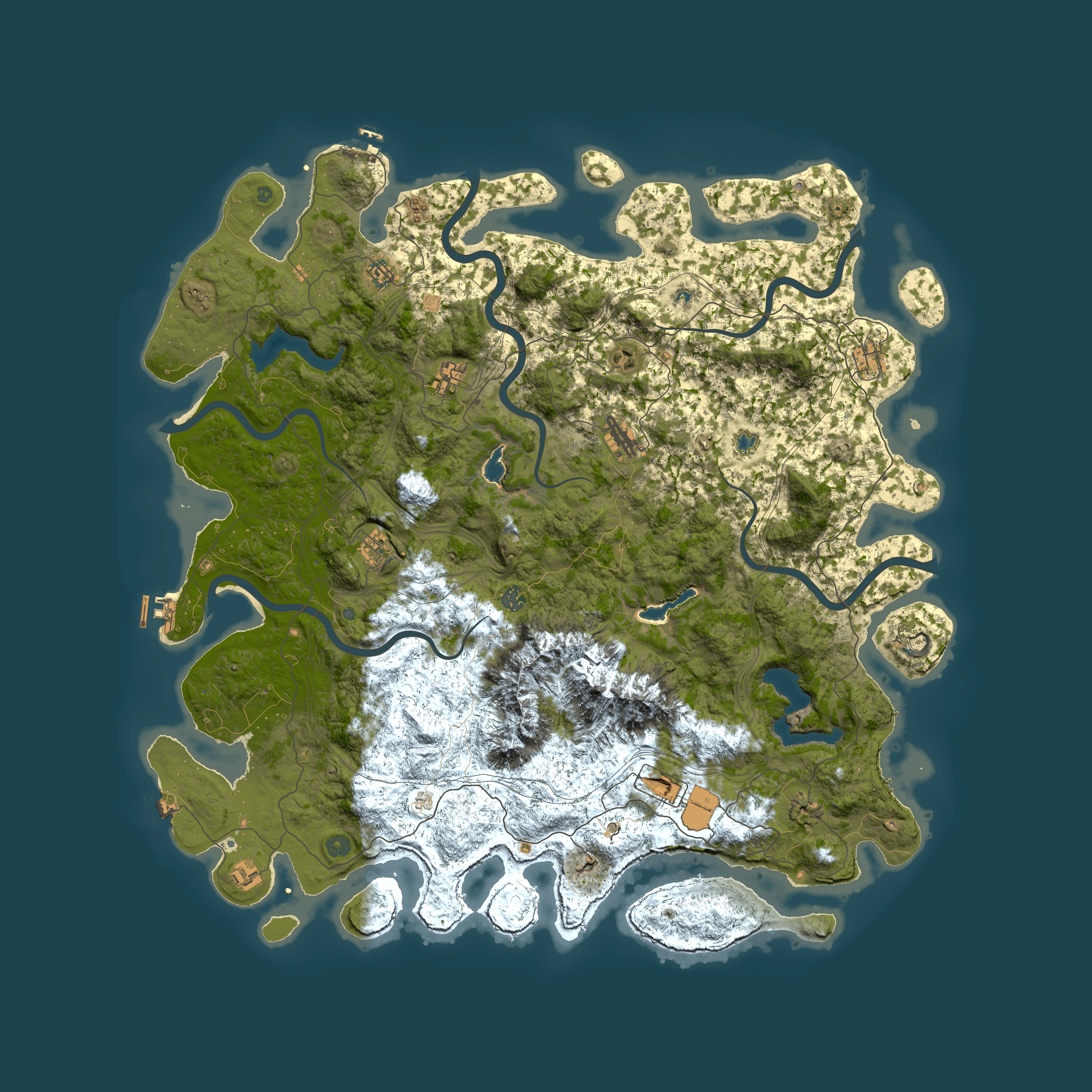 Full top-down render of Rust map seed 1432299095, 5500x5500m
