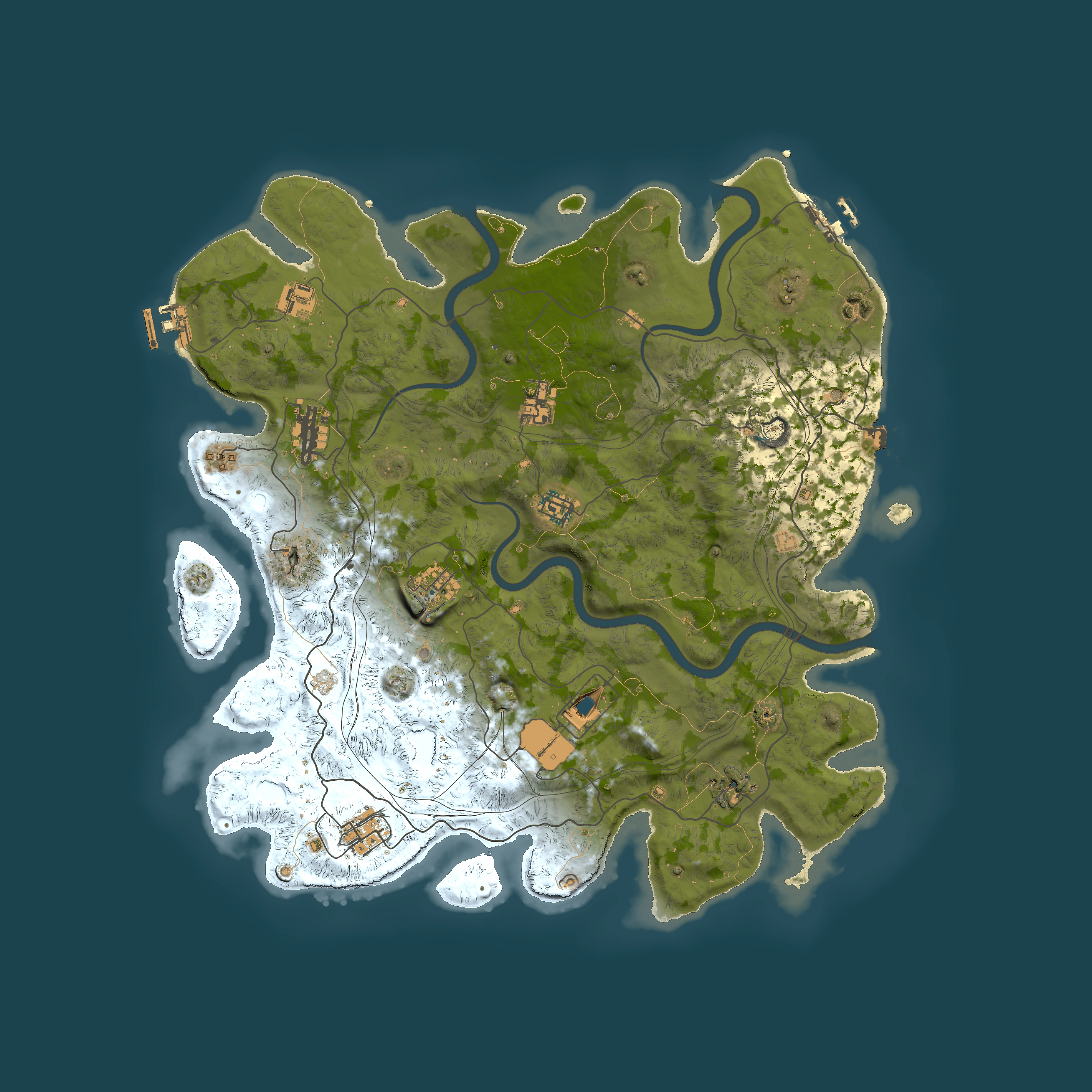 Full top-down render of Rust map seed 1112022, 4250x4250m