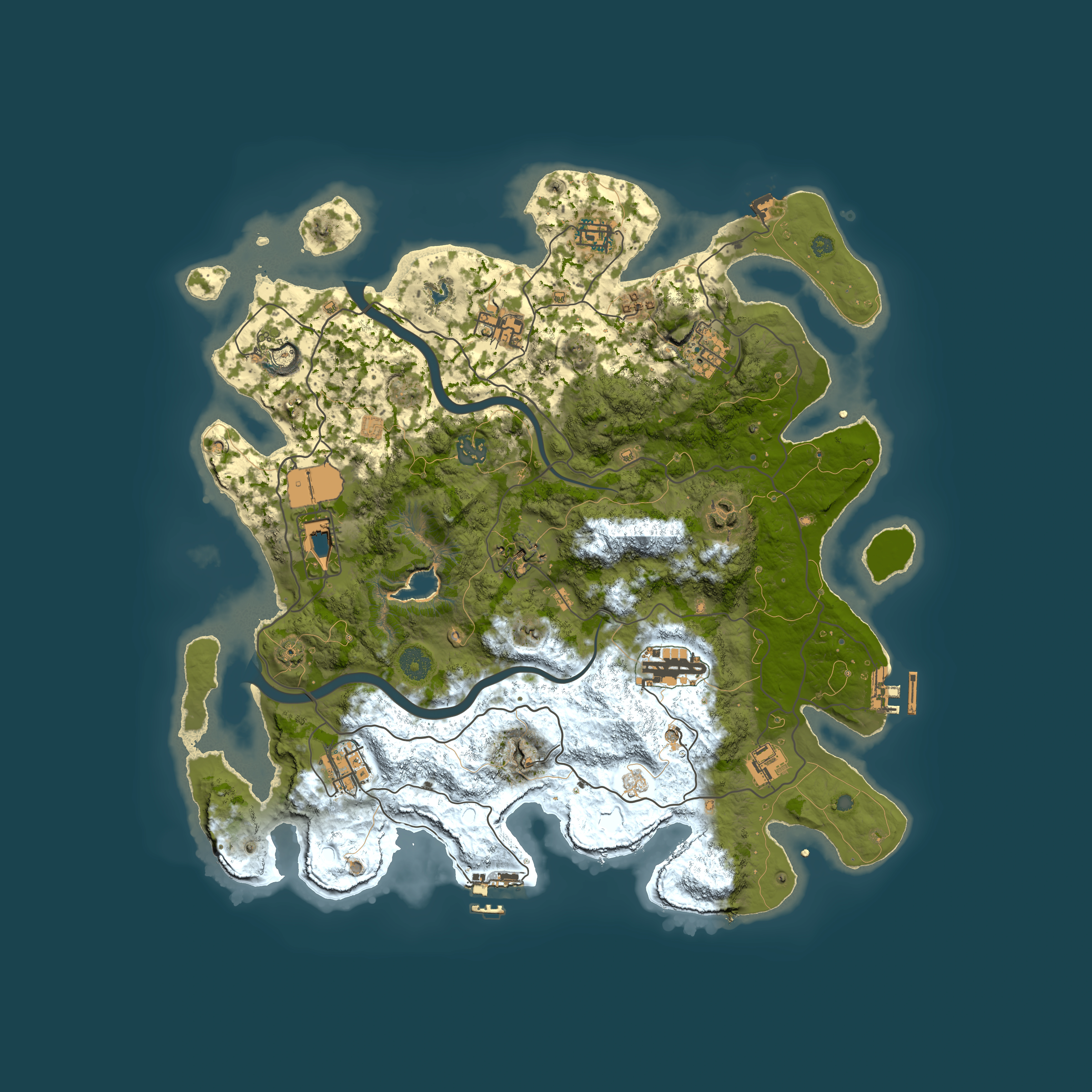 Full top-down render of Rust map seed 777395140, 4000x4000m