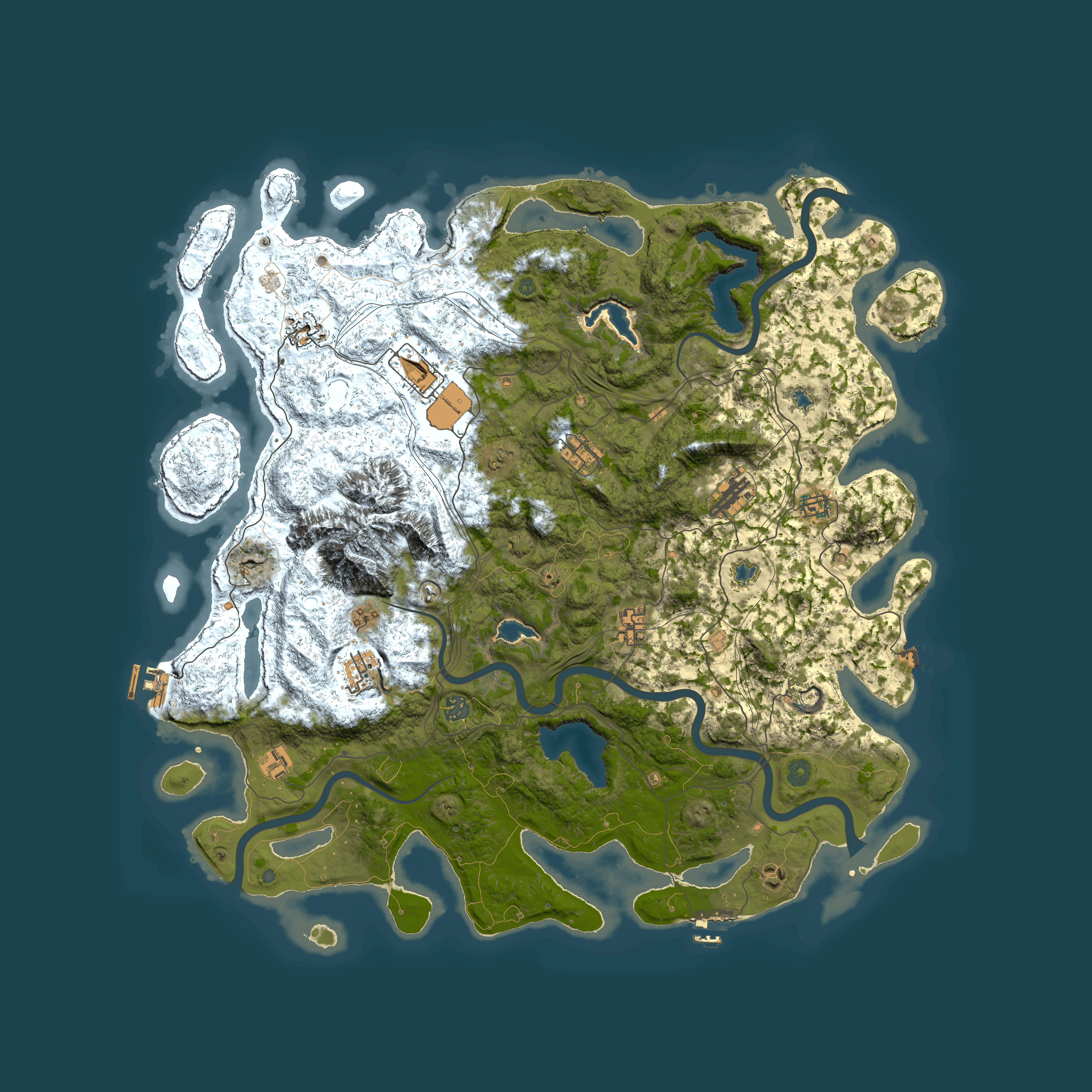 Full top-down render of Rust map seed 925442432, 5000x5000m