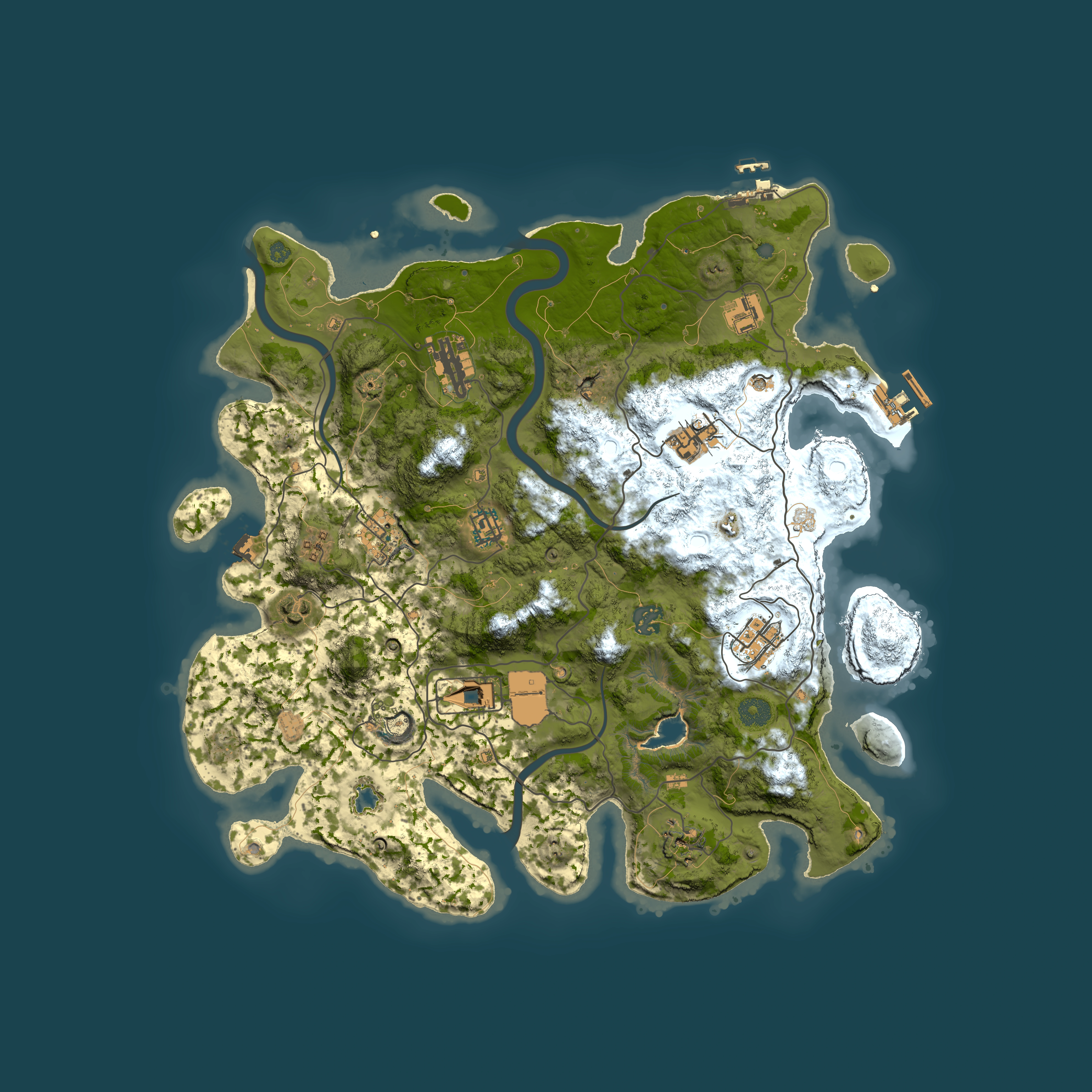 Full top-down render of Rust map seed 1000585426, 4000x4000m