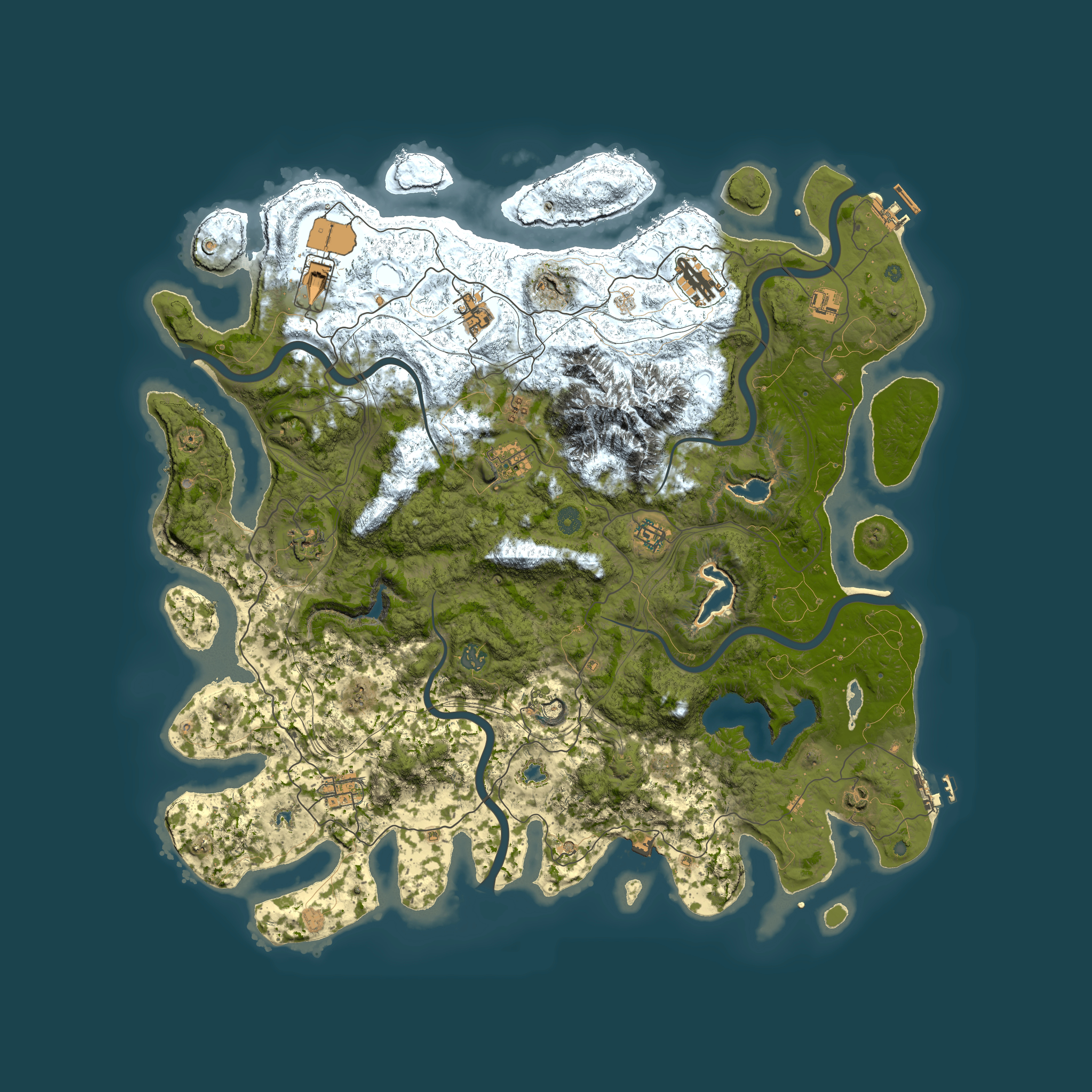 Full top-down render of Rust map seed 929078712, 5000x5000m