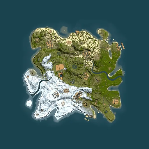 Rust map seed 462976481, 3500x3500m top-down preview