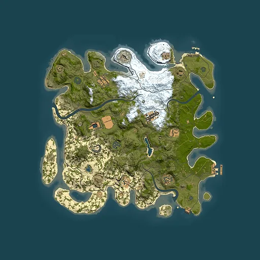 Rust map seed 0, 4000x4000m top-down preview