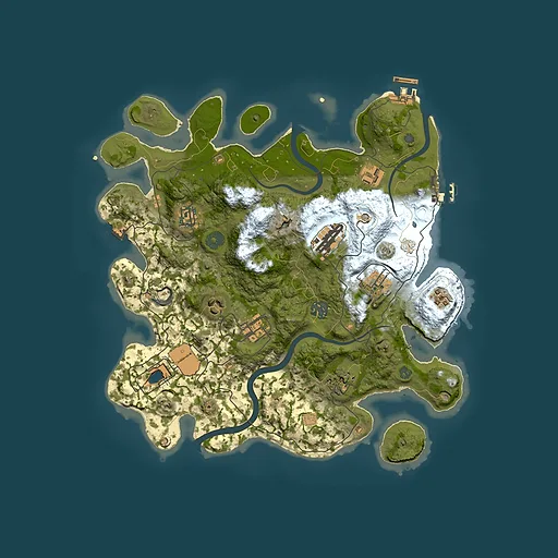 Rust map seed 1181791874, 3500x3500m top-down preview