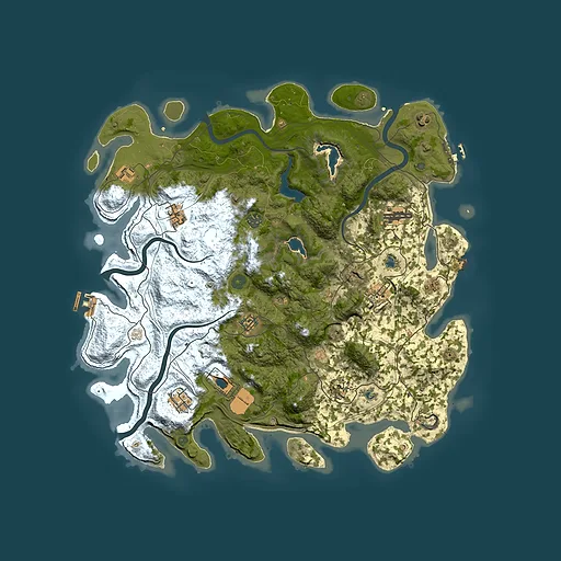 Rust map seed 411807845, 4500x4500m top-down preview