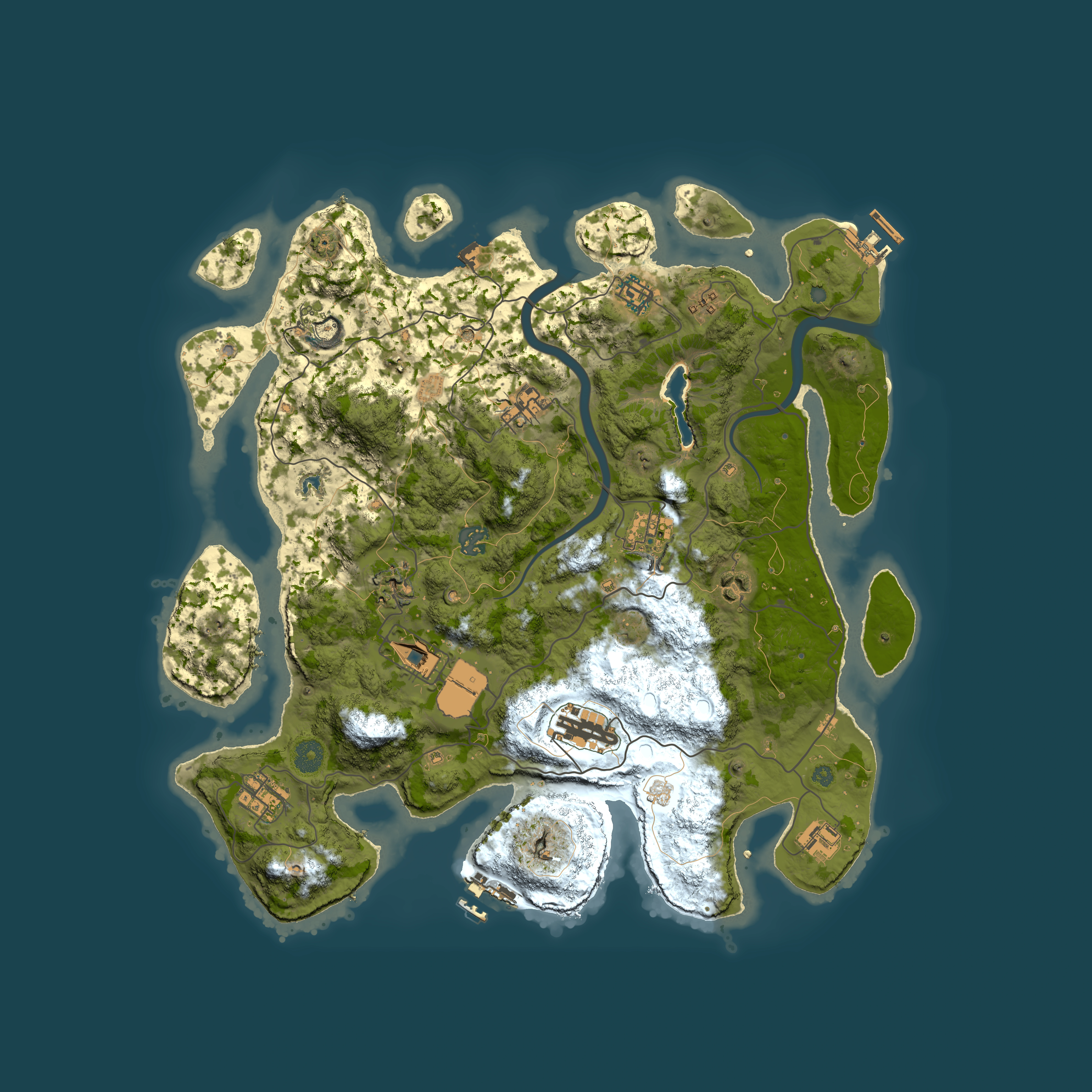 Full top-down render of Rust map seed 1944961918, 4000x4000m