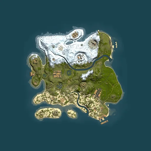 Rust map seed 876284127, 3000x3000m top-down preview