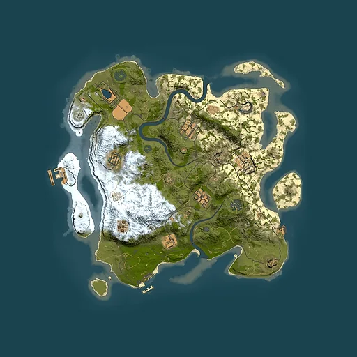Rust map seed 749322457, 3500x3500m top-down preview
