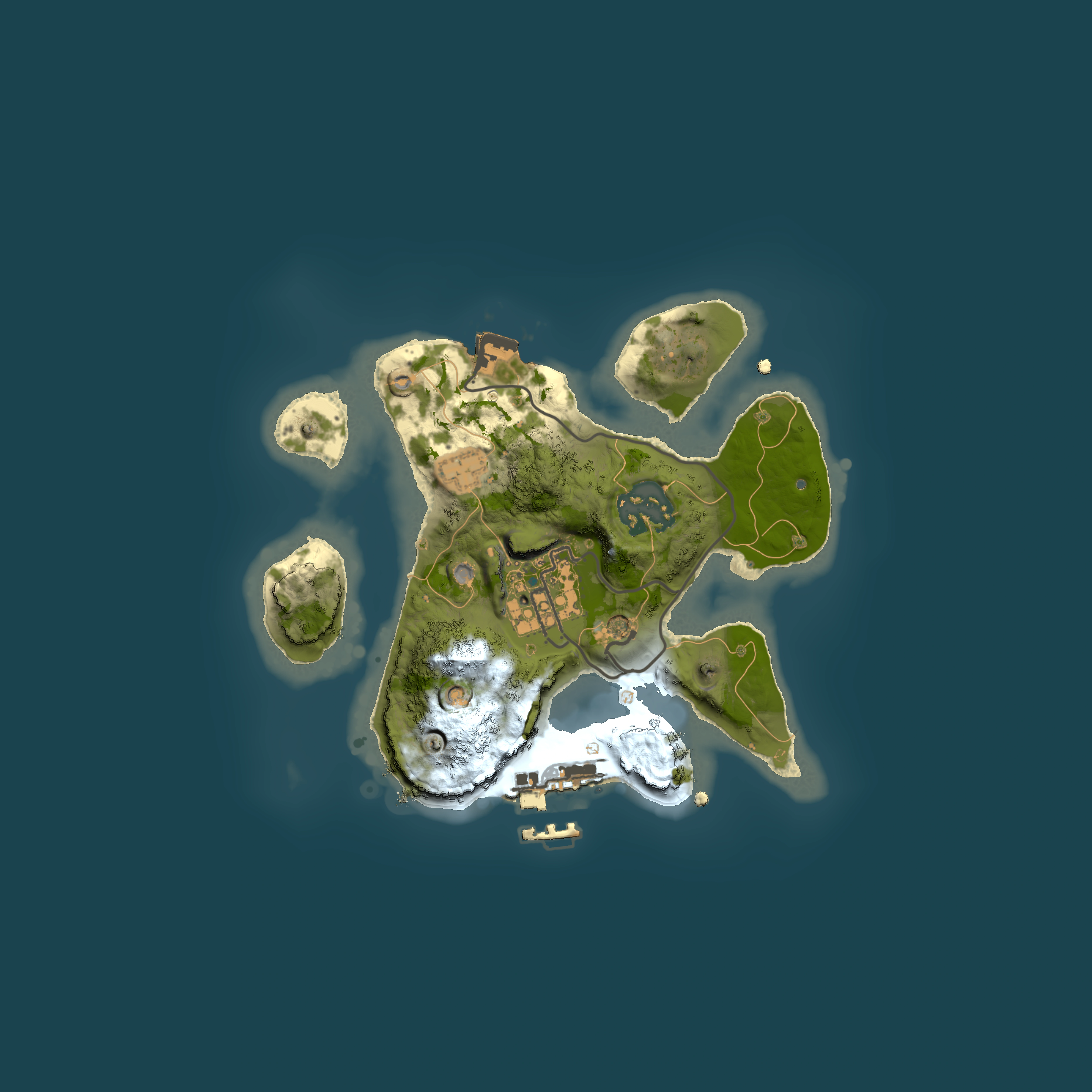 Full top-down render of Rust map seed 1484013065, 2000x2000m