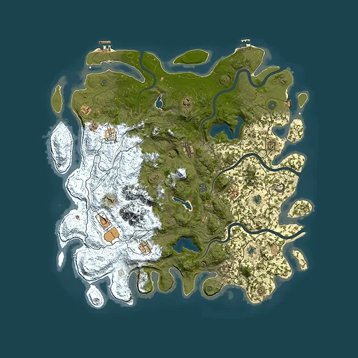 Rust map seed 1423214592, 5000x5000m top-down preview