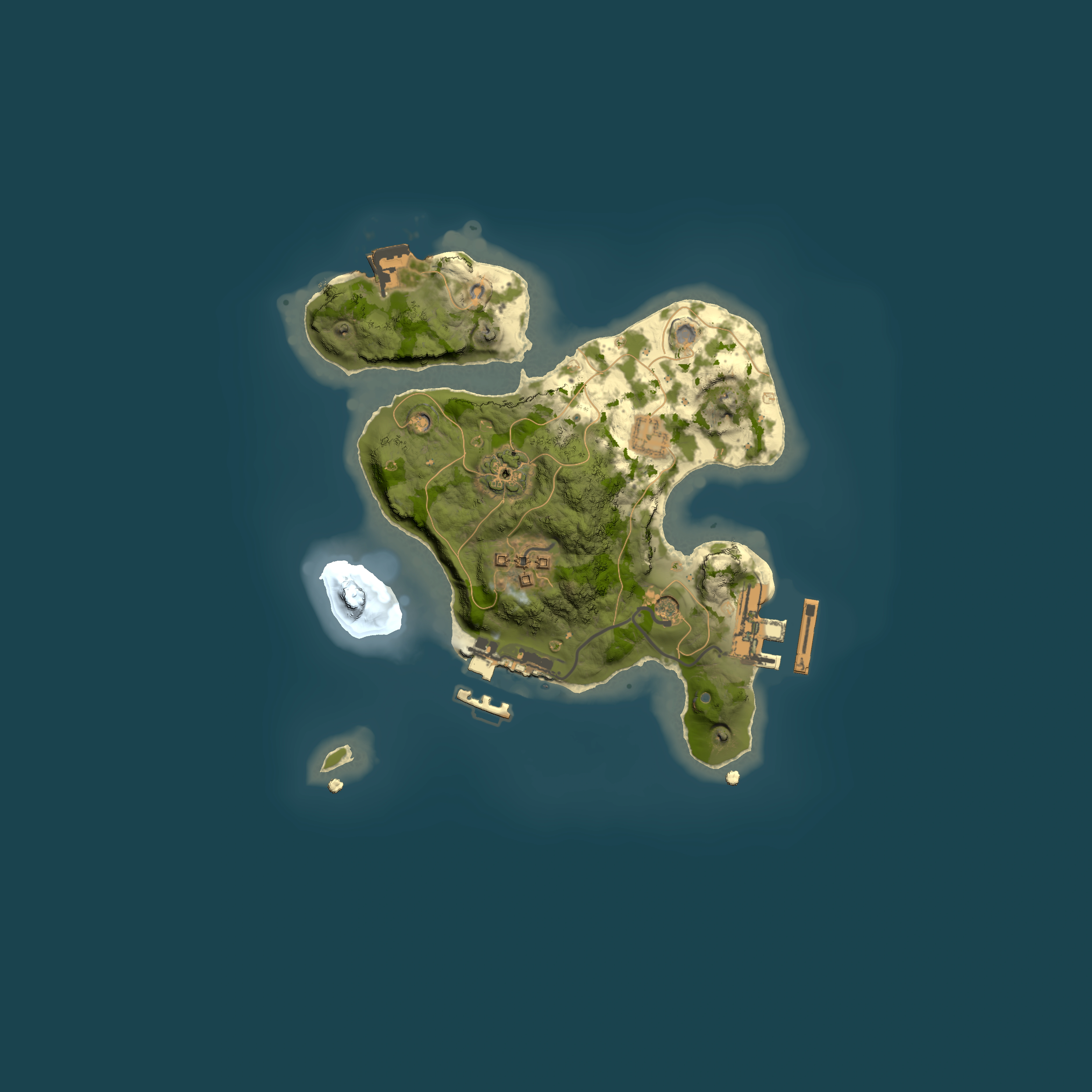Full top-down render of Rust map seed 1607921517, 2000x2000m
