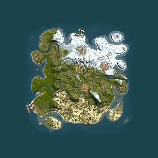 Rust map seed 129382645, 3000x3000m top-down preview