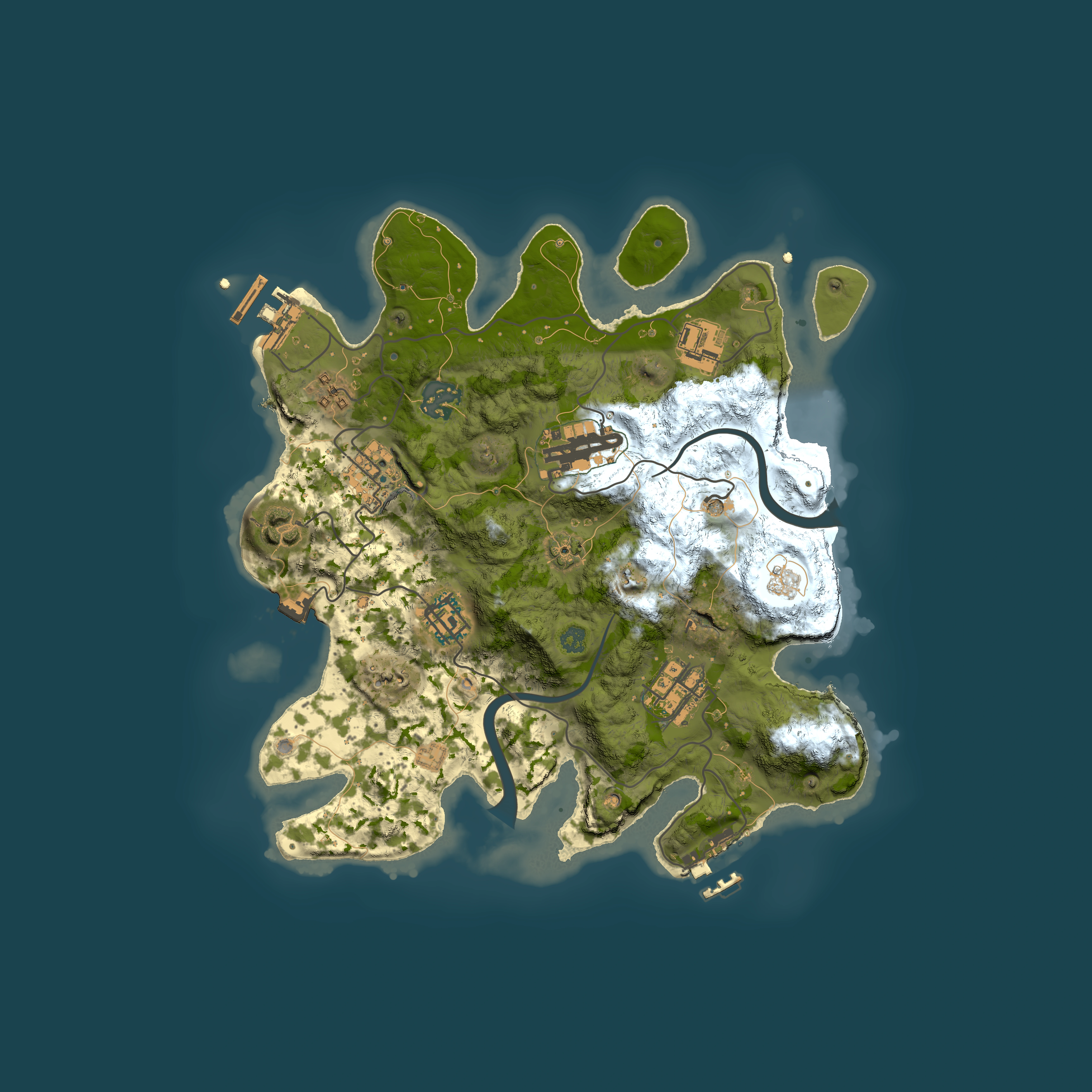 Full top-down render of Rust map seed 620447393, 3000x3000m